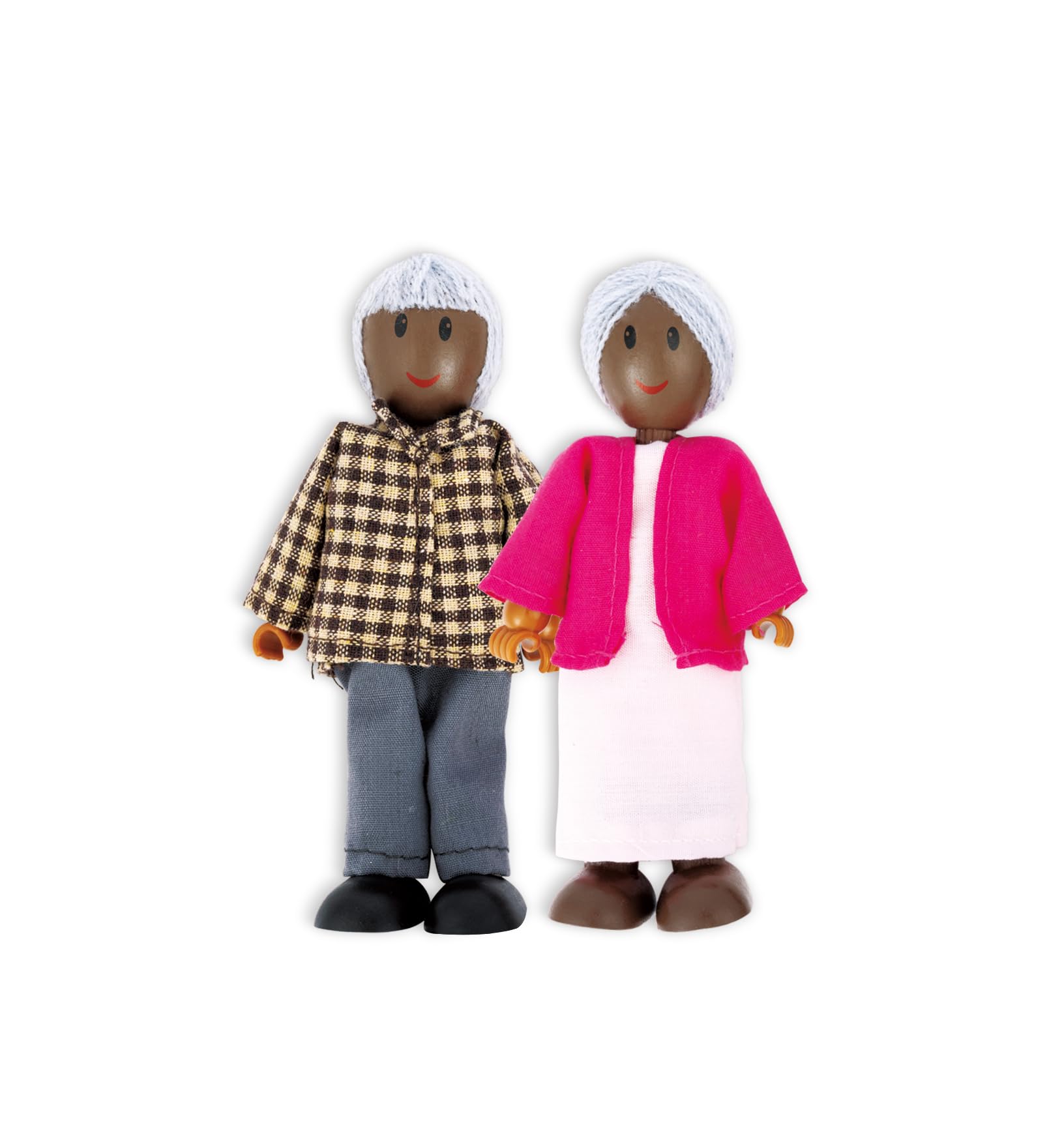 Hape Case delle bambole e accessori Famiglia Felice Afroamericana bambole in legno