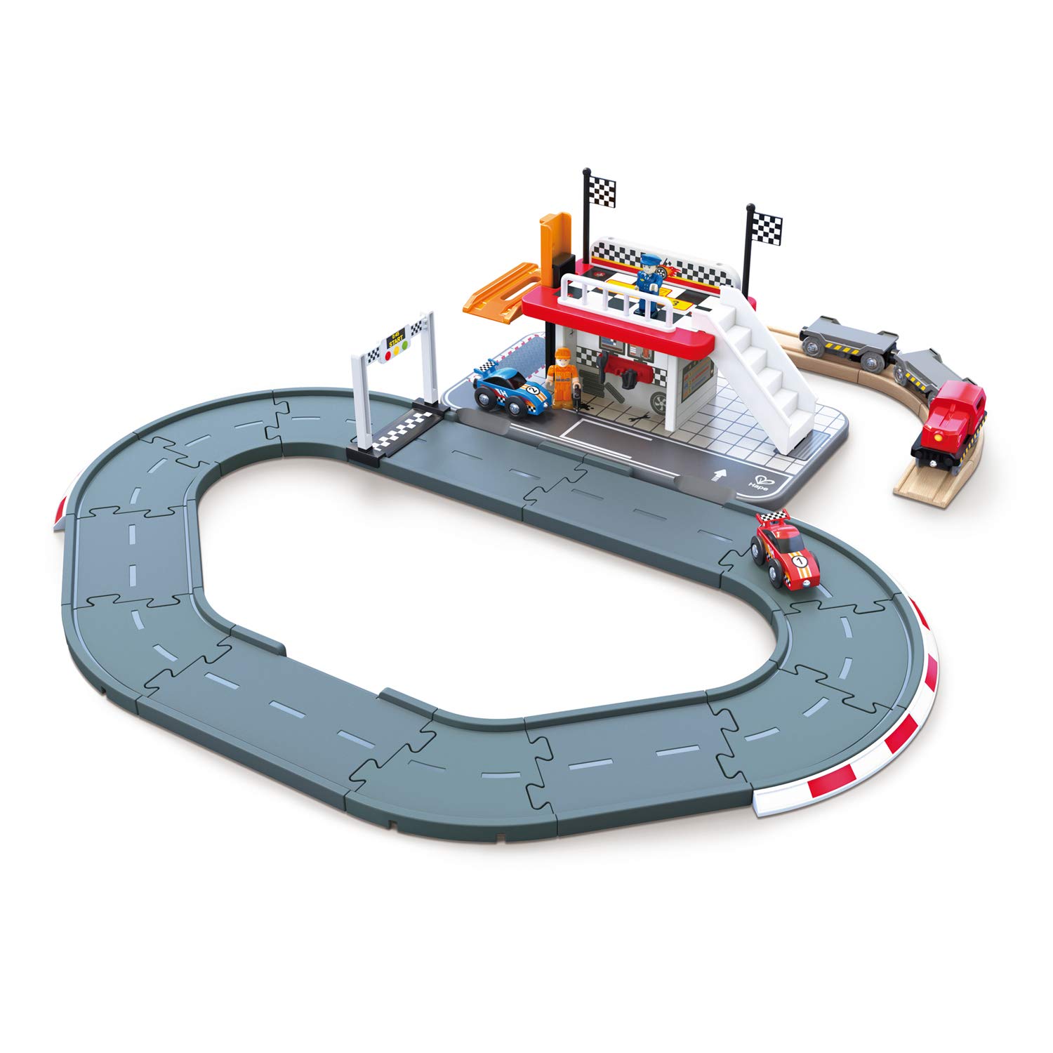 Hape Treno Race Track Station E3734 stazione di pista Green PE