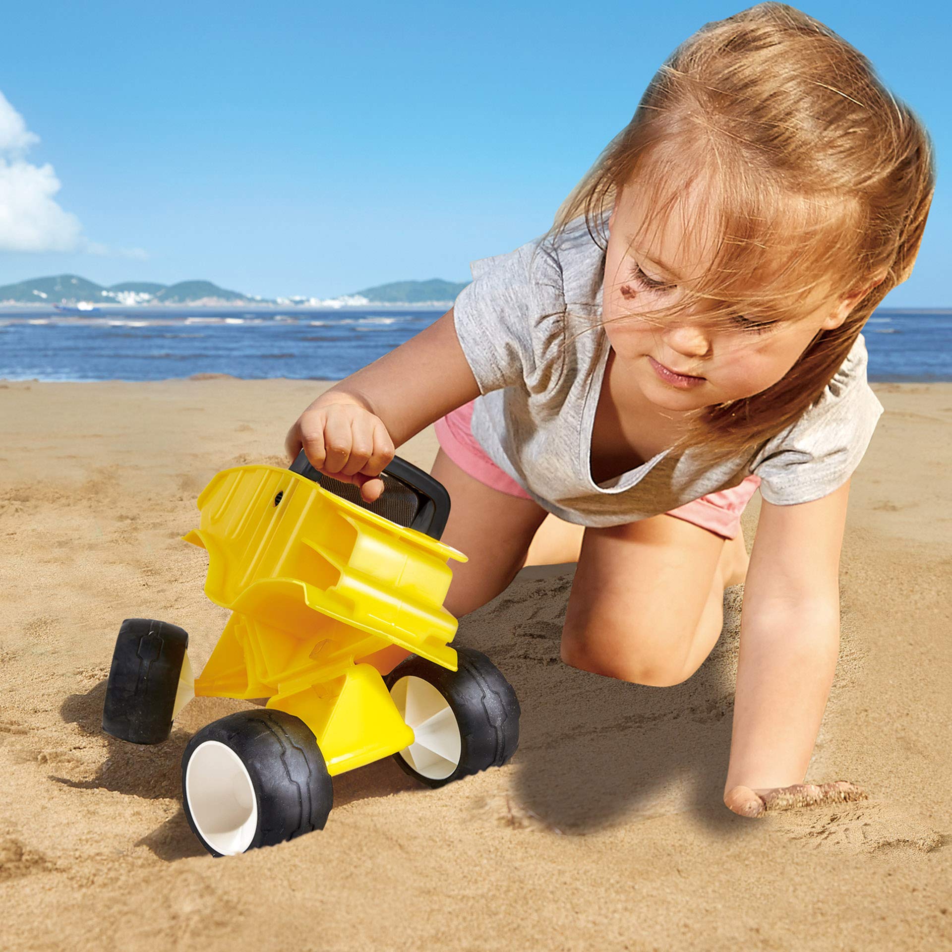 Hape Giochi da spiaggia Autocarro Giallo con cassone ribaltabile camion giocattolo