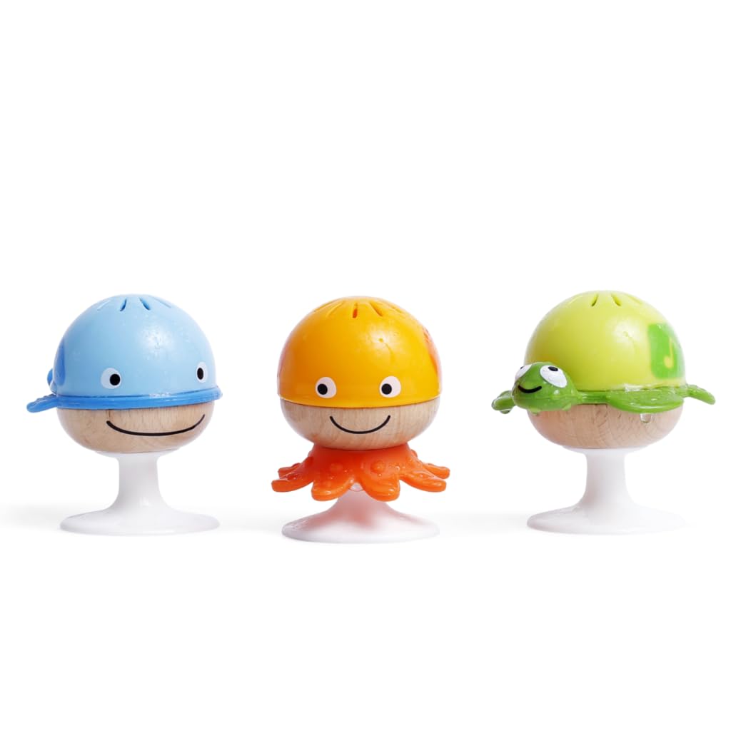 Hape Giocattoli per l'infanzia Set Sonagli sempre in piedi animali marini 3 pezzi