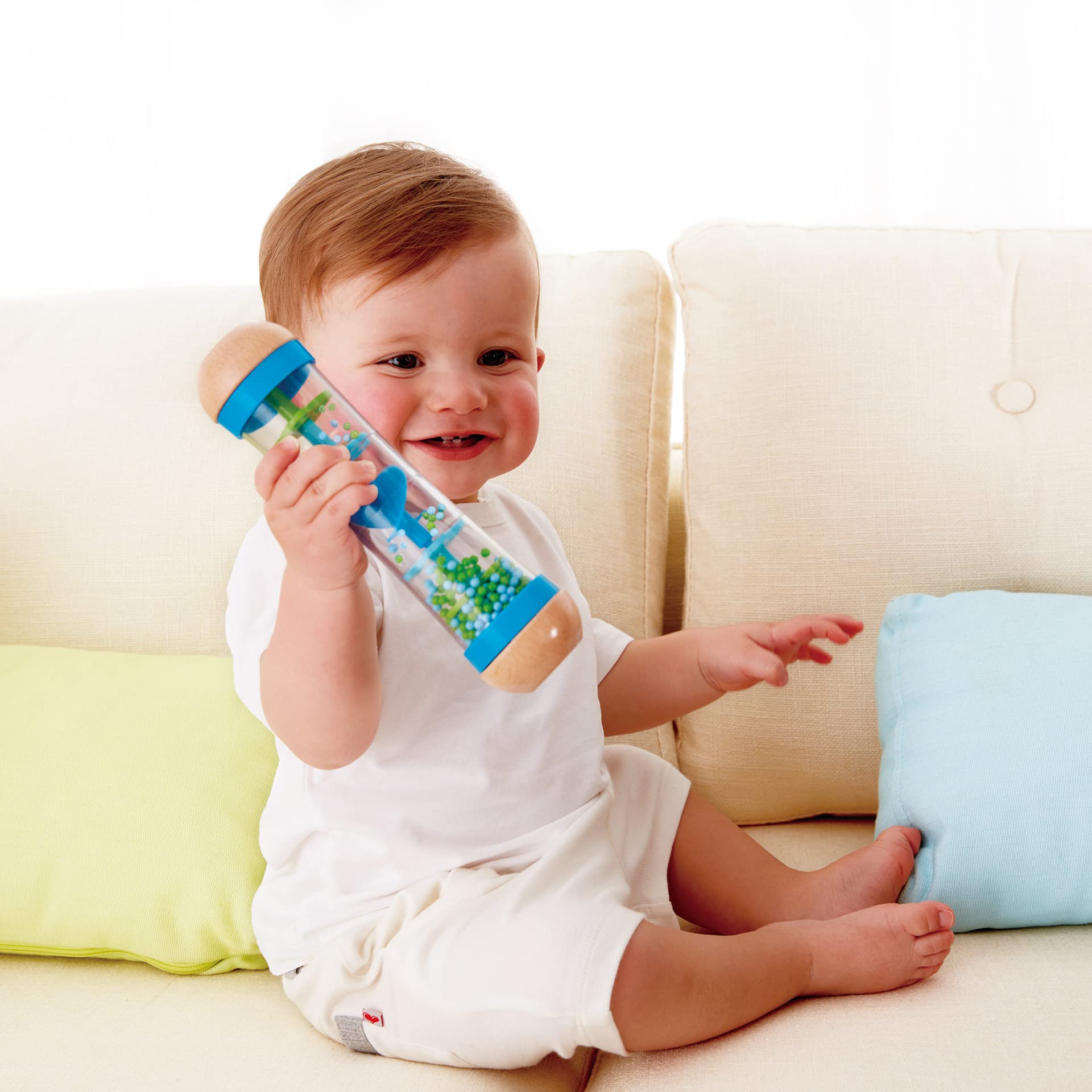 Hape Giochi musicali Cascata di Perline sonaglio bastone della pioggia blu