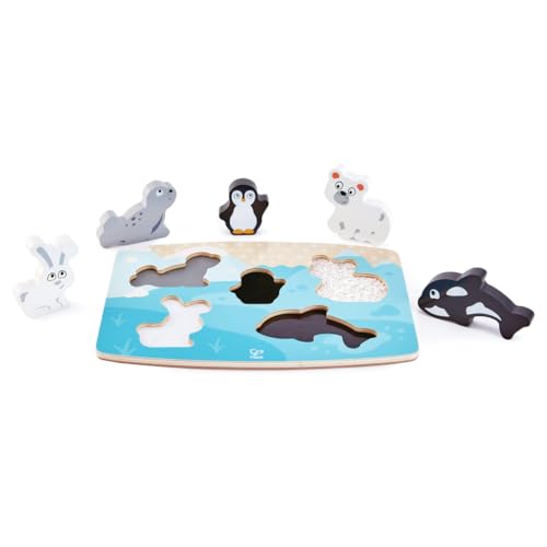 Hape Puzzle Puzzle tattile degli animali polari Fiori bianchi