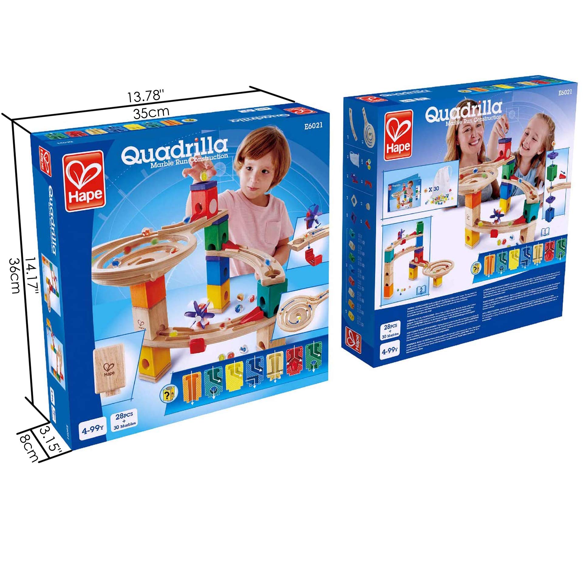 Hape Quadrilla Corsa verso il traguardo pista per biglie in legno dai 4 anni