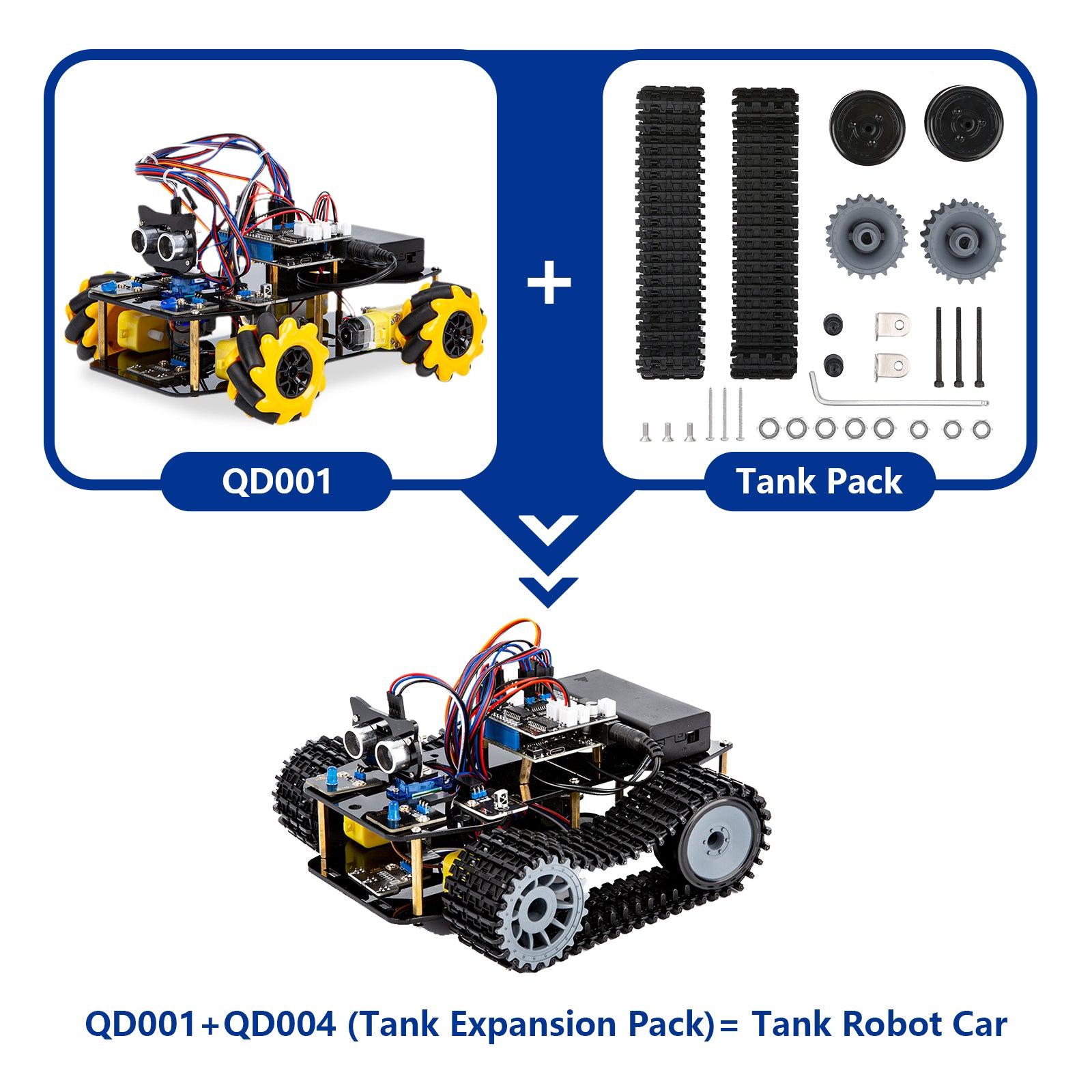 ACEBOTT Explorer Series QD001 kit auto robot 4WD ESP32 Starter