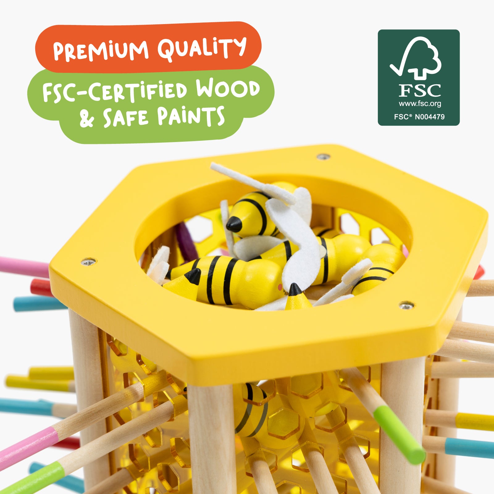 Nene Toys Family Games BEEFALL Jumbo gioco per famiglie in legno
