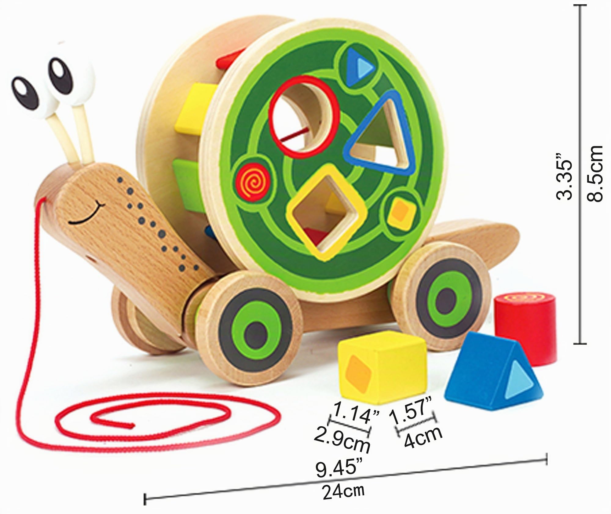 Hape Spingi e cammina Lumaca da trainare giocattolo in legno con forme a incastro