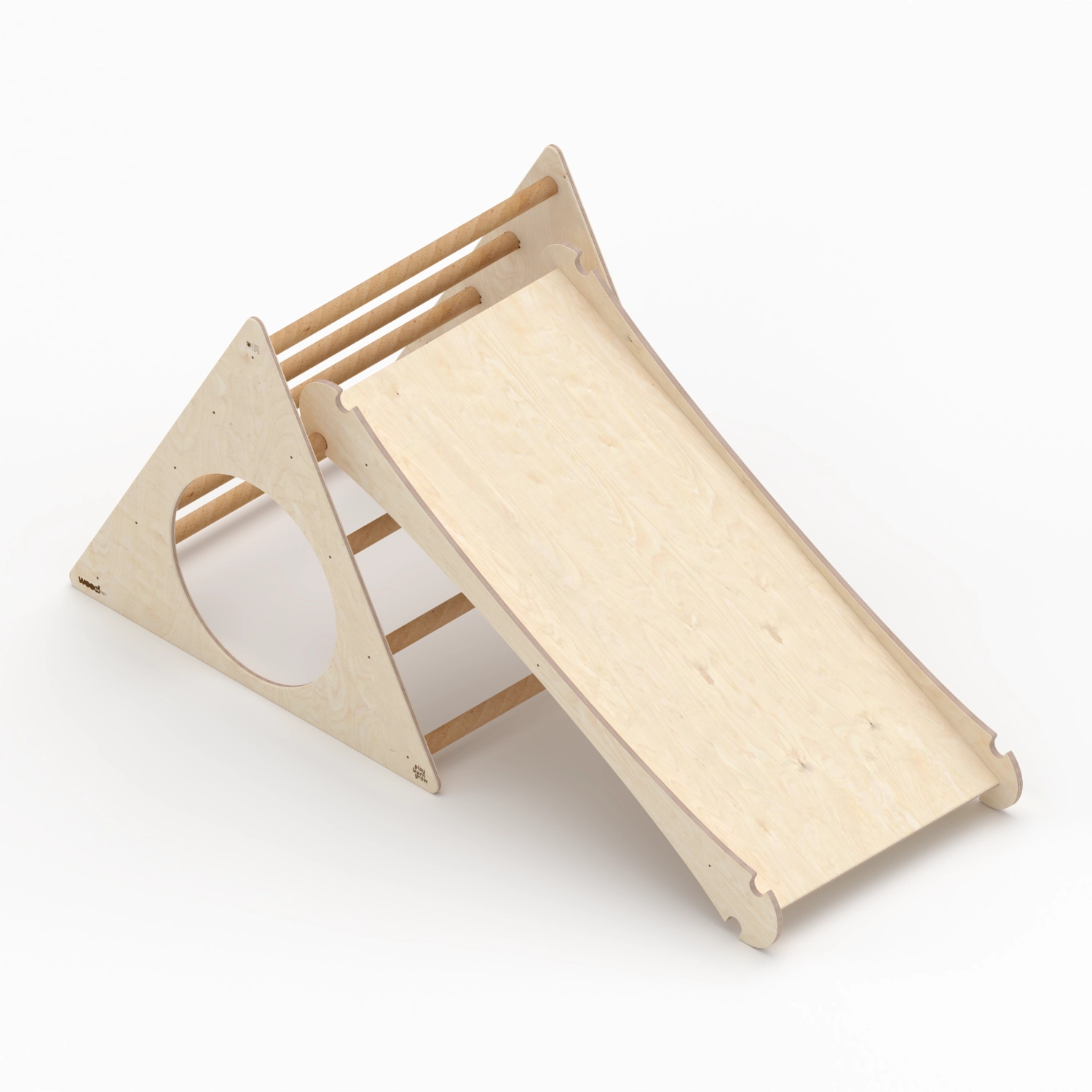 Il Pianeta delle idee Wood for Kids Montessori Triangolo di Pikler con Scivolo triangolo in legno
