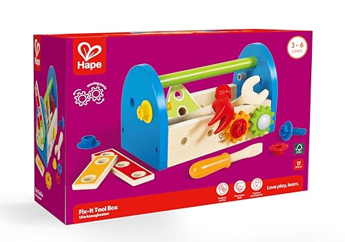 Hape Giochi di ruolo Cassetta degli Attrezzi cassetta attrezzi in legno dai 3 anni