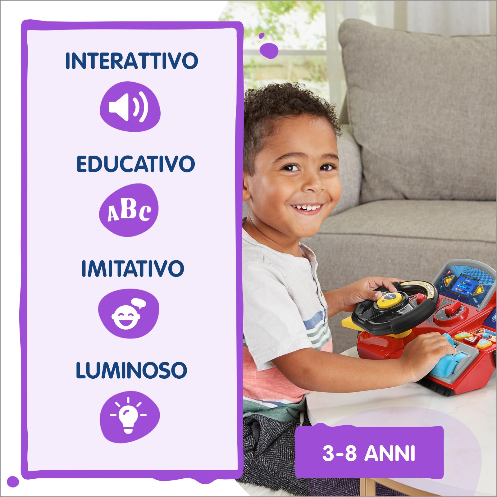 VTech Giocattoli 3-6 anni Volante Turbo Pilota volante interattivo 3-8 anni