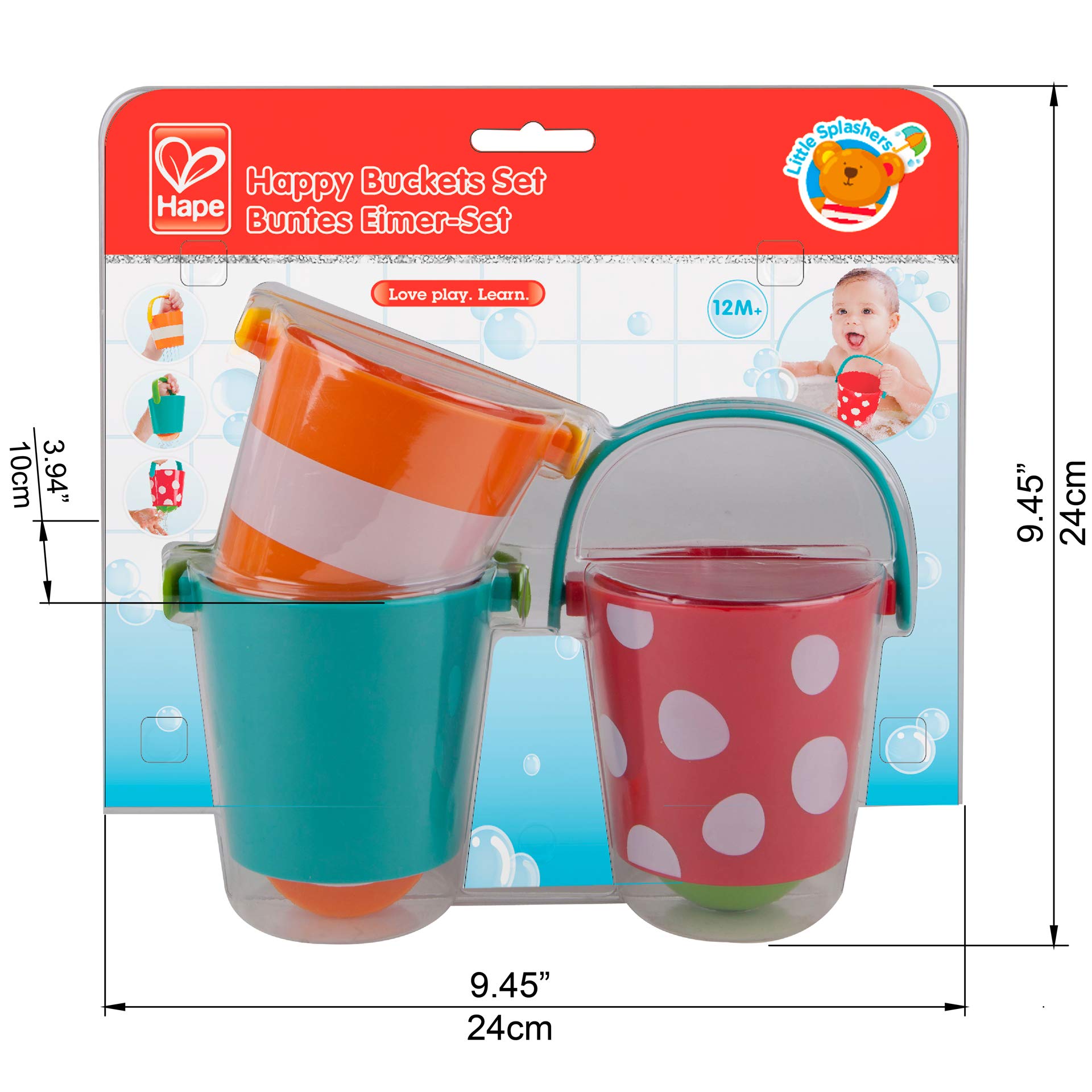 Hape Giochi da bagno Set Allegri Secchielli 3 pezzi multicolore