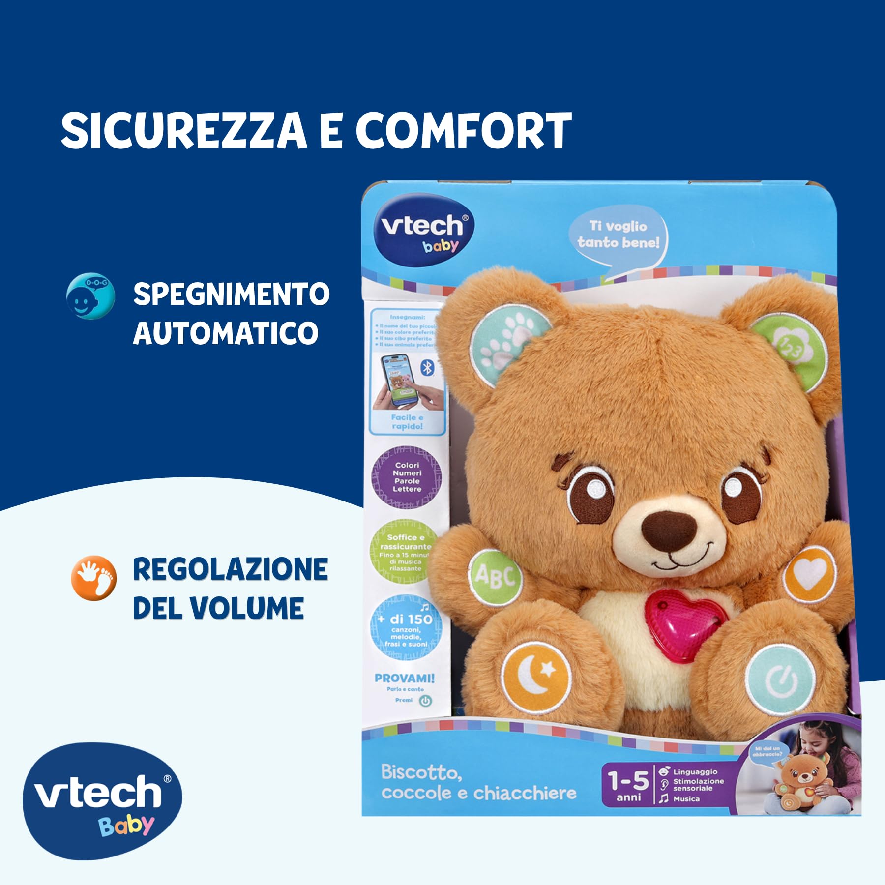 VTech Giocattoli 1-3 anni Biscotto Coccole e Chiacchiere orsetto interattivo