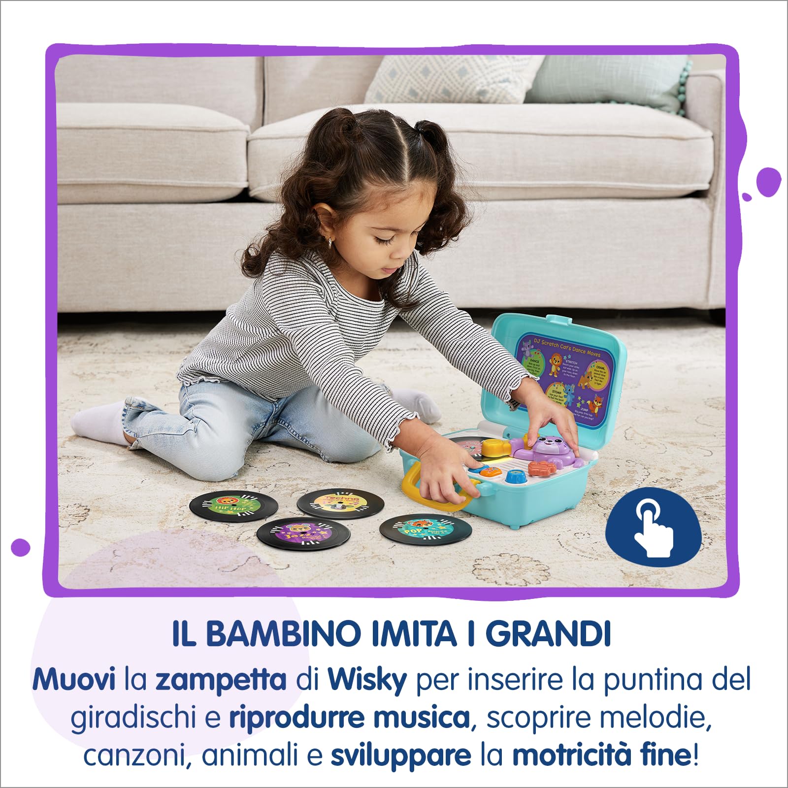 VTech Giocattoli 1-3 anni Wisky Micio Giradischi giocattolo