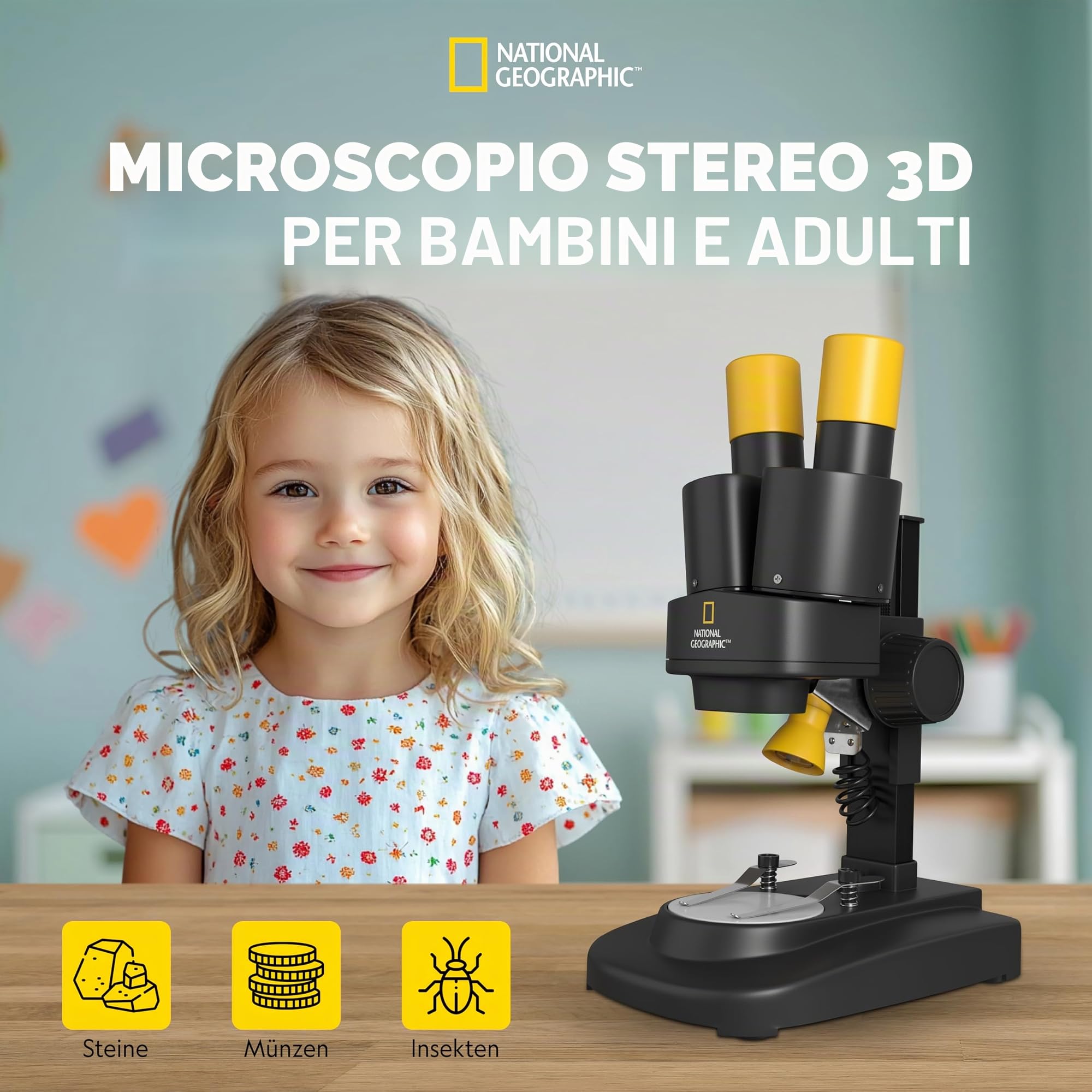 National Geographic Microscopi Microscopio Stereoscopico 20x microscopio binoculare minerali