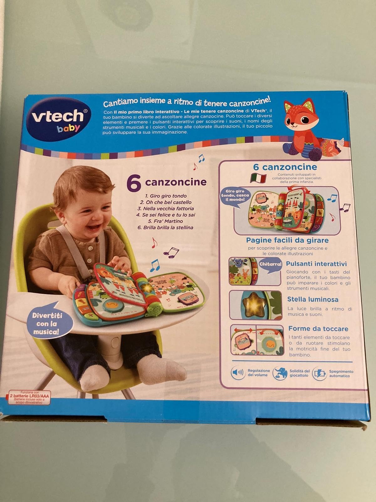 VTech Giocattoli 0-12 mesi Il Mio Primo Libro Interattivo Canzoncine