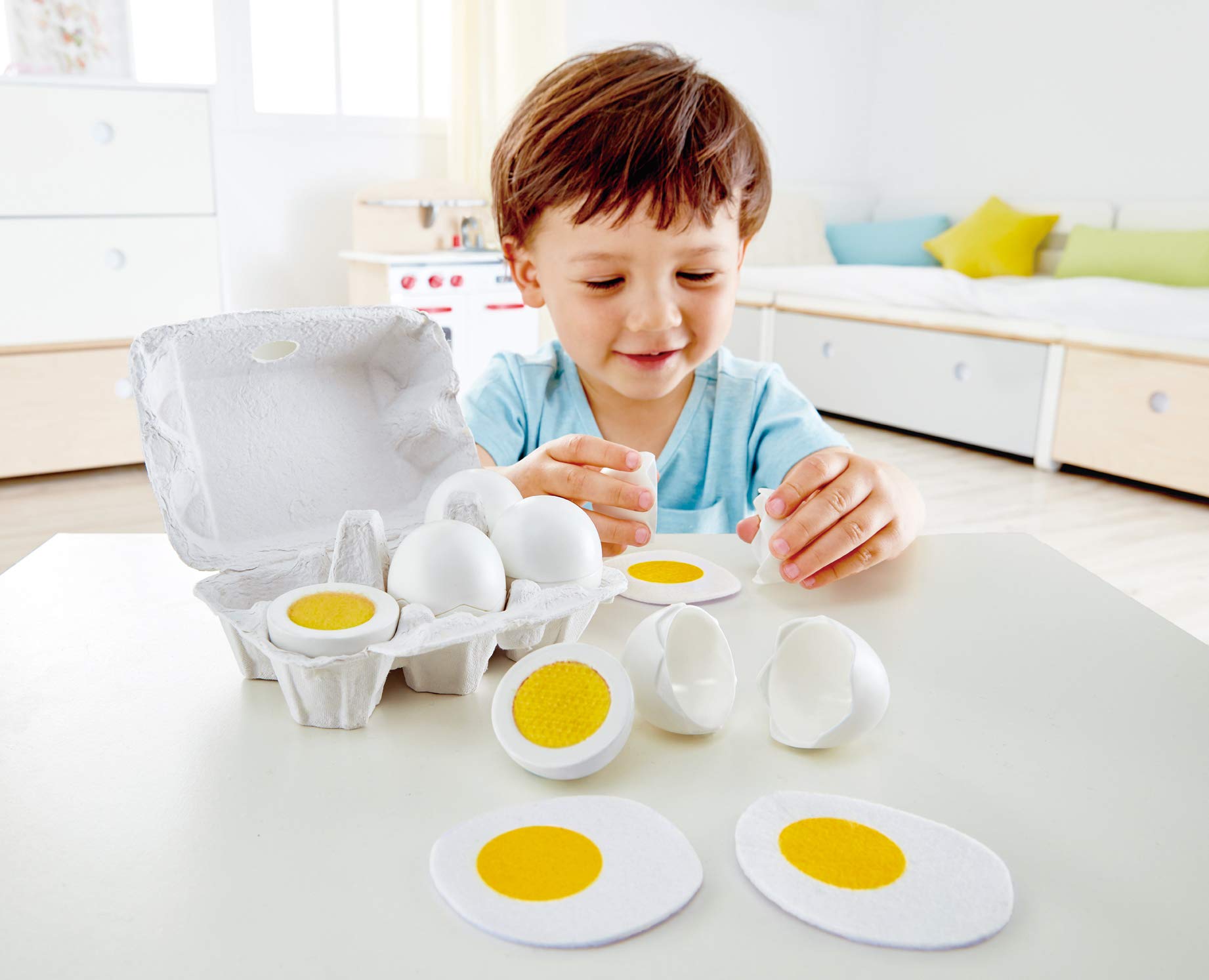 Hape Cucina e accessori Cartone delle Uova set di sei uova in legno
