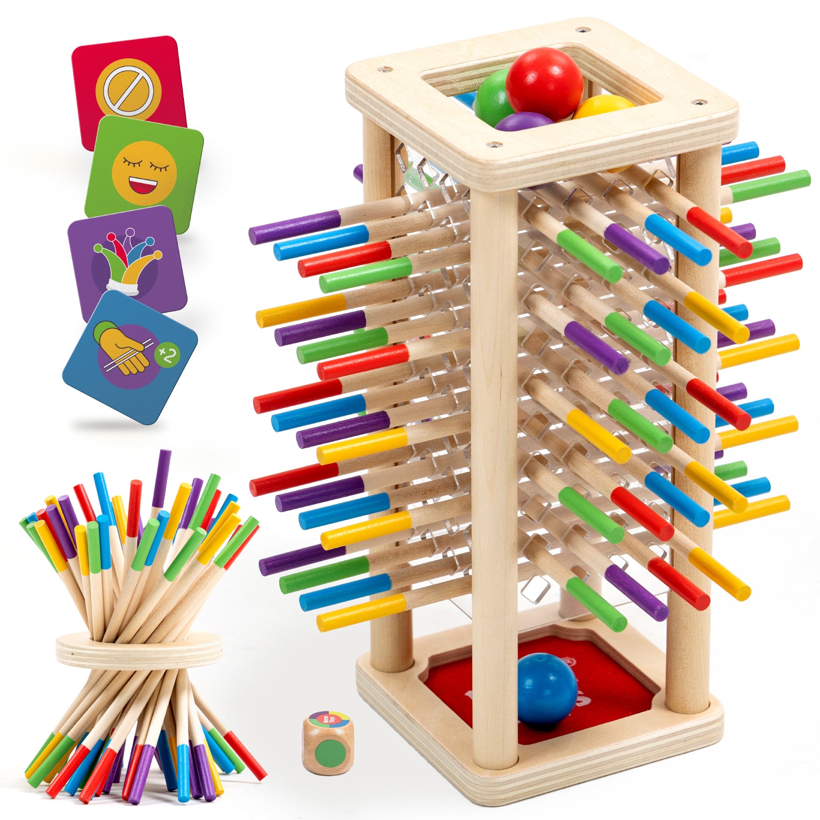 Nene Toys Family Games BALLFALL Game gioco con palline e bastoncini in legno