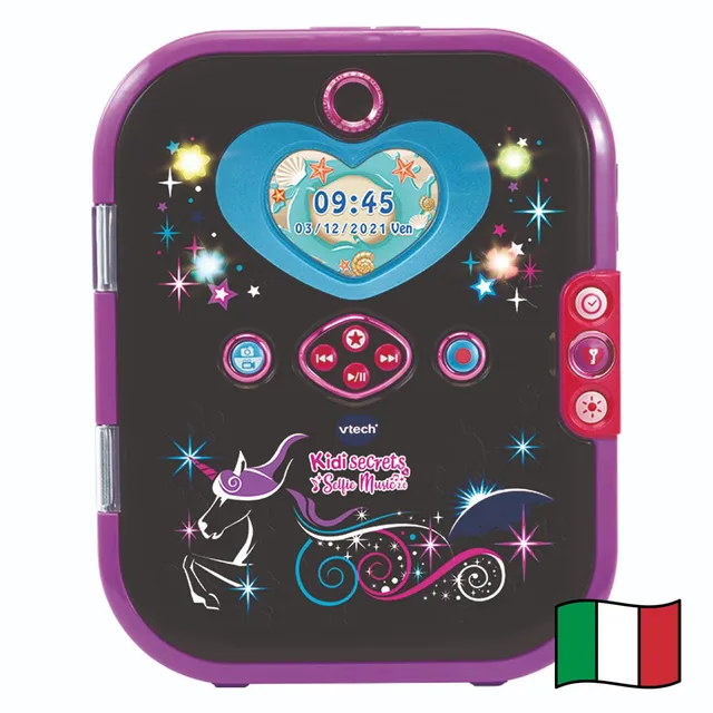 VTech KidiSecrets Selfie Music 2.0 Black Version diario segreto elettronico con doppia fotocamera