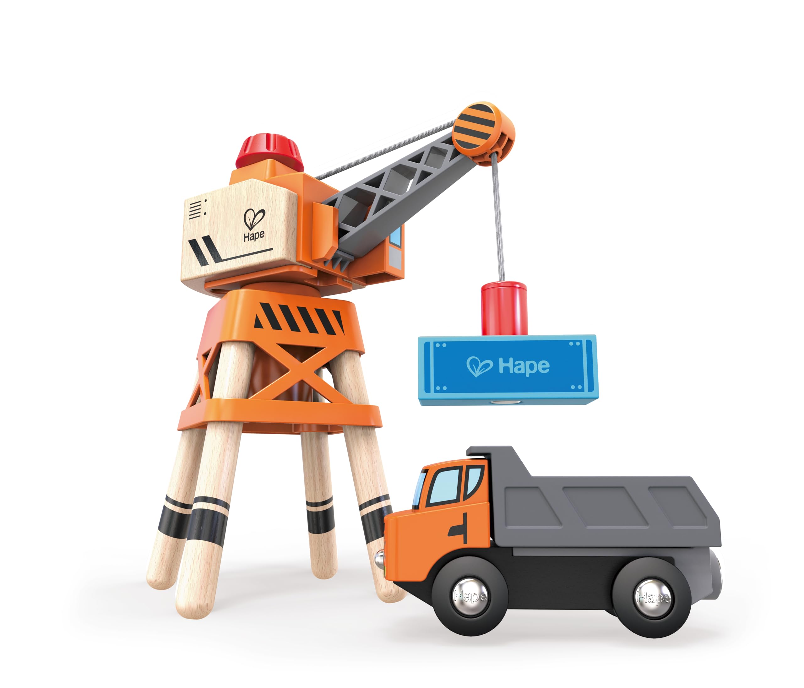 Hape Treno gru a braccio rotante con camion ribaltabile magnetico