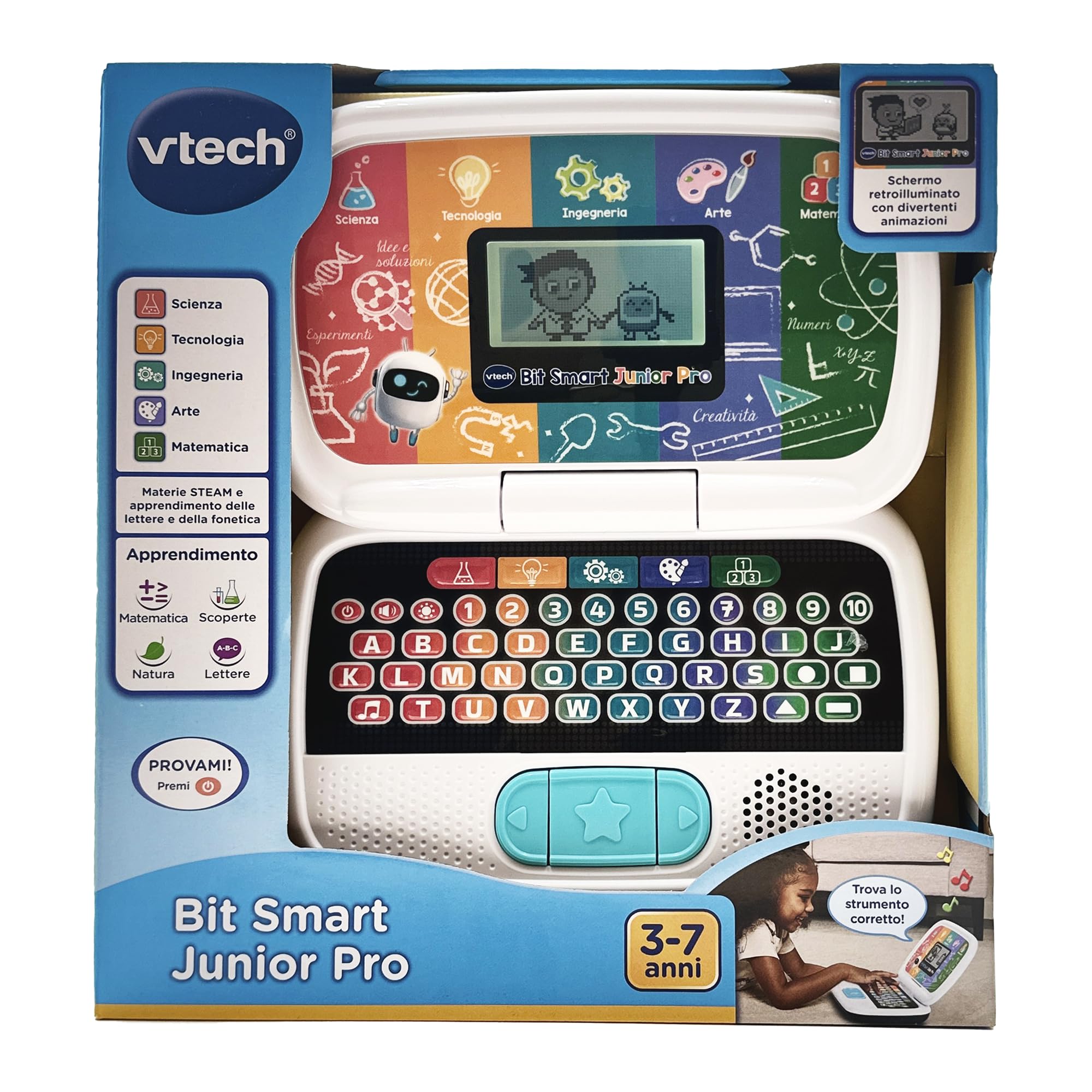 VTech Giocattoli 3-6 anni Bit Smart Junior Pro computer educativo STEAM 3-7 anni