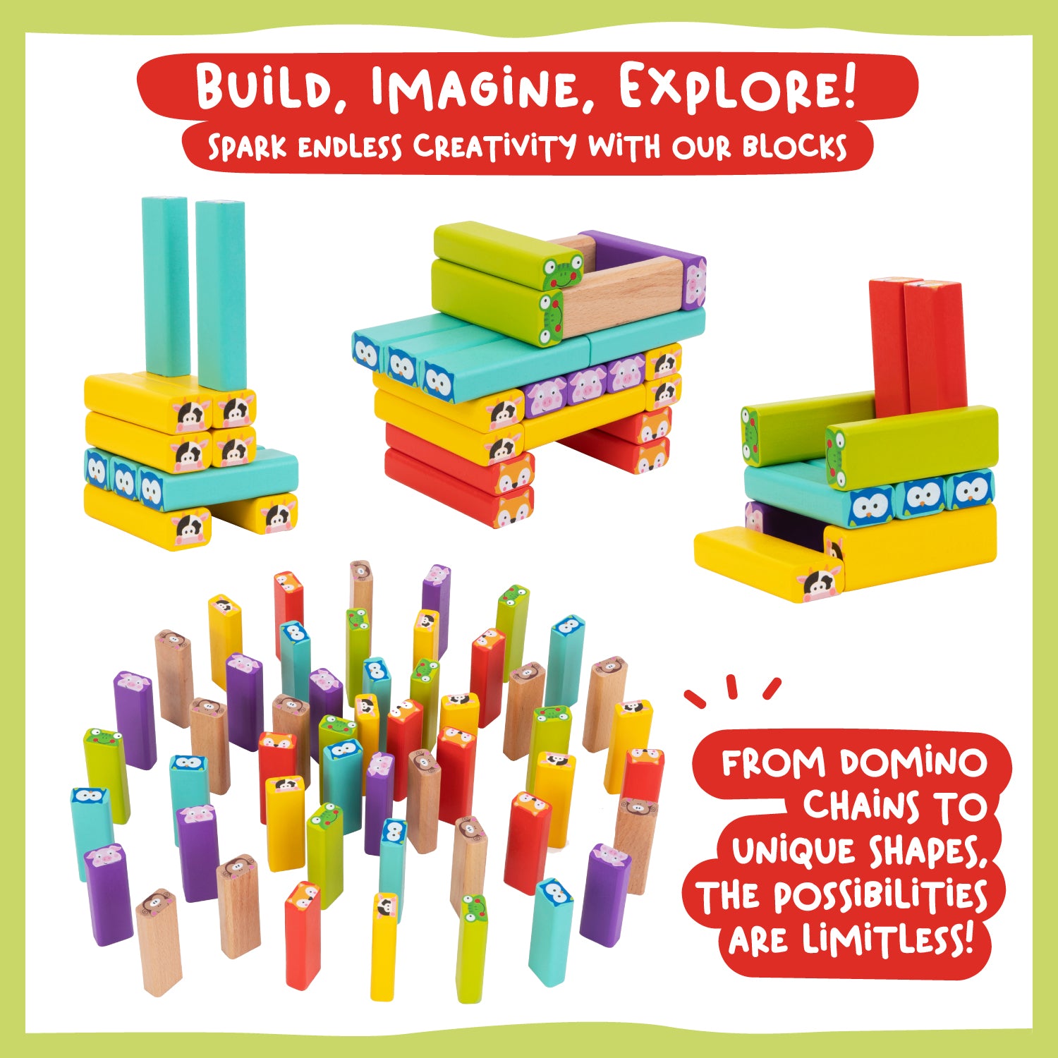 Nene Toys Building & Stacking Animal Stacking Game gioco di equilibrio in legno