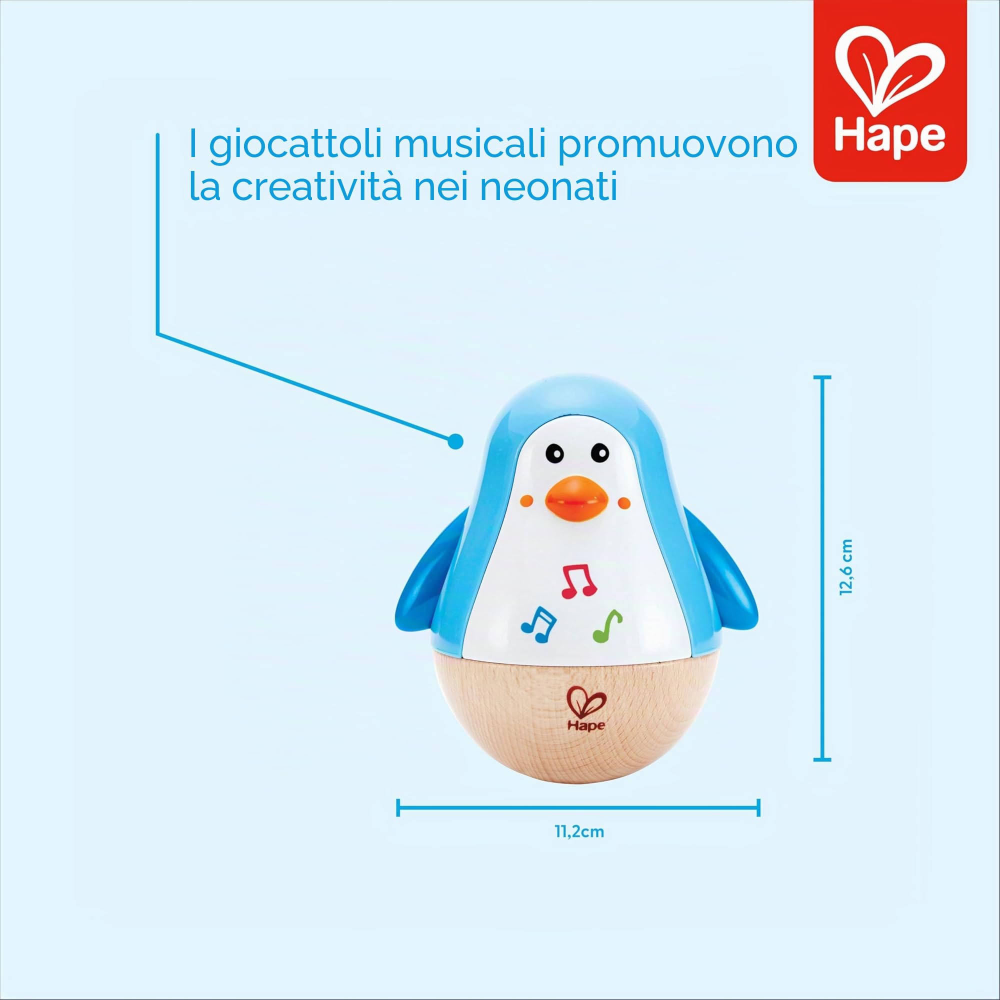 Hape Giochi musicali Pinguino Musicale Oscillante giocattolo in legno