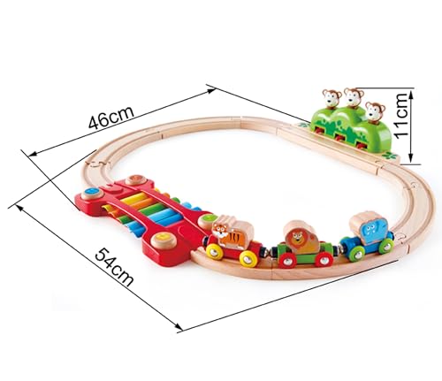 Hape Treno Percorso Musica e Scimmiette Saltellanti treno musicale legno