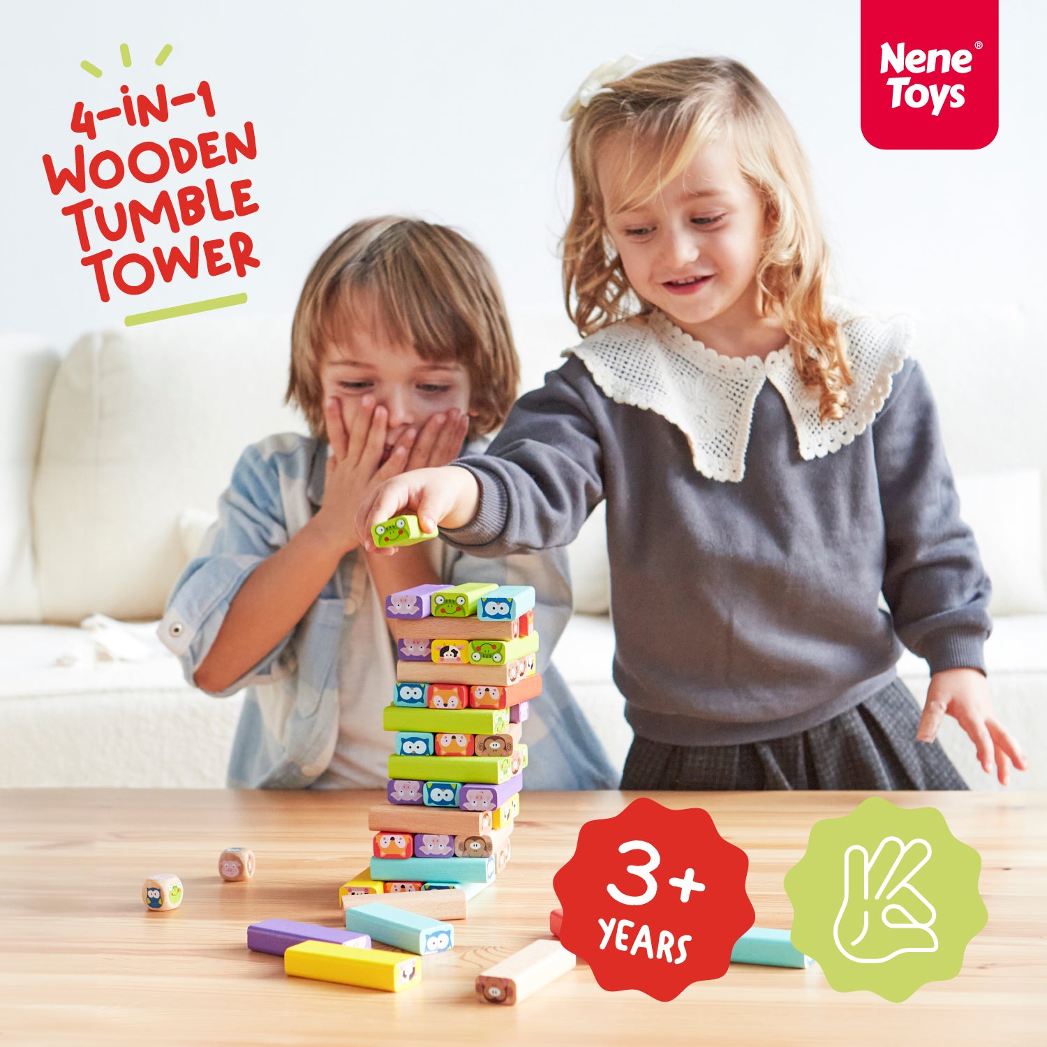 Nene Toys Building & Stacking Animal Stacking Game gioco di equilibrio in legno