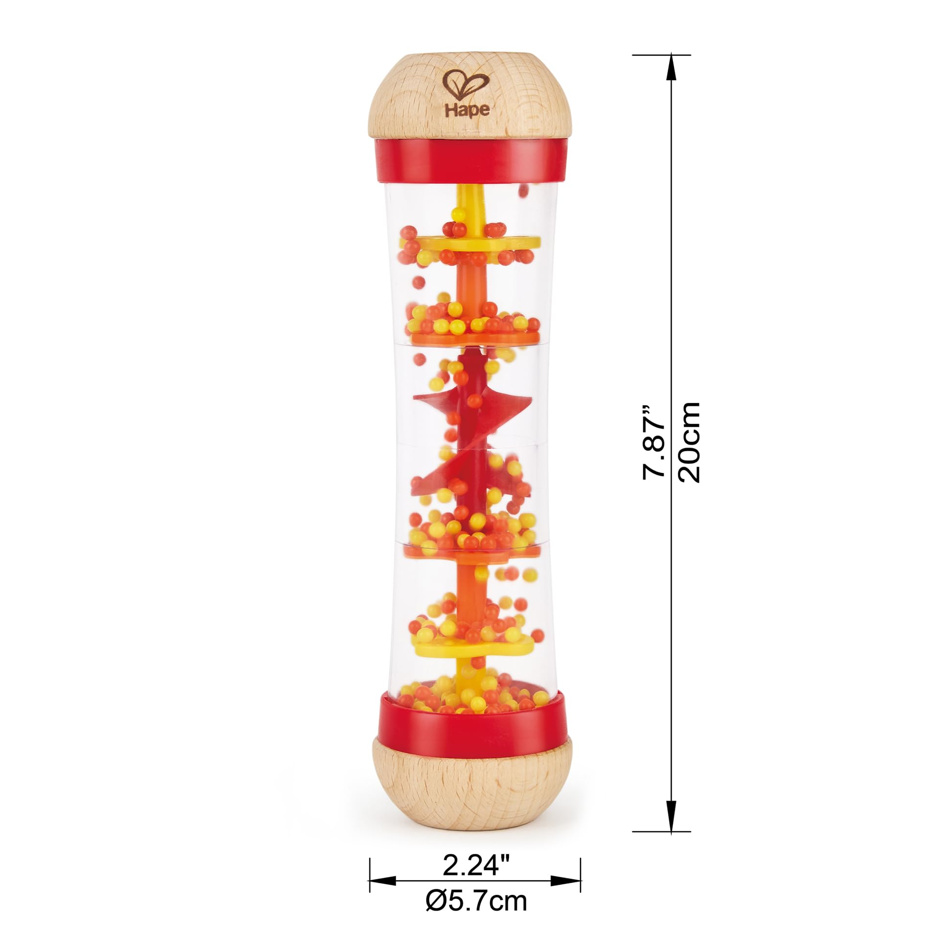 Hape Giochi musicali Cascata di Perline bastone della pioggia rosso