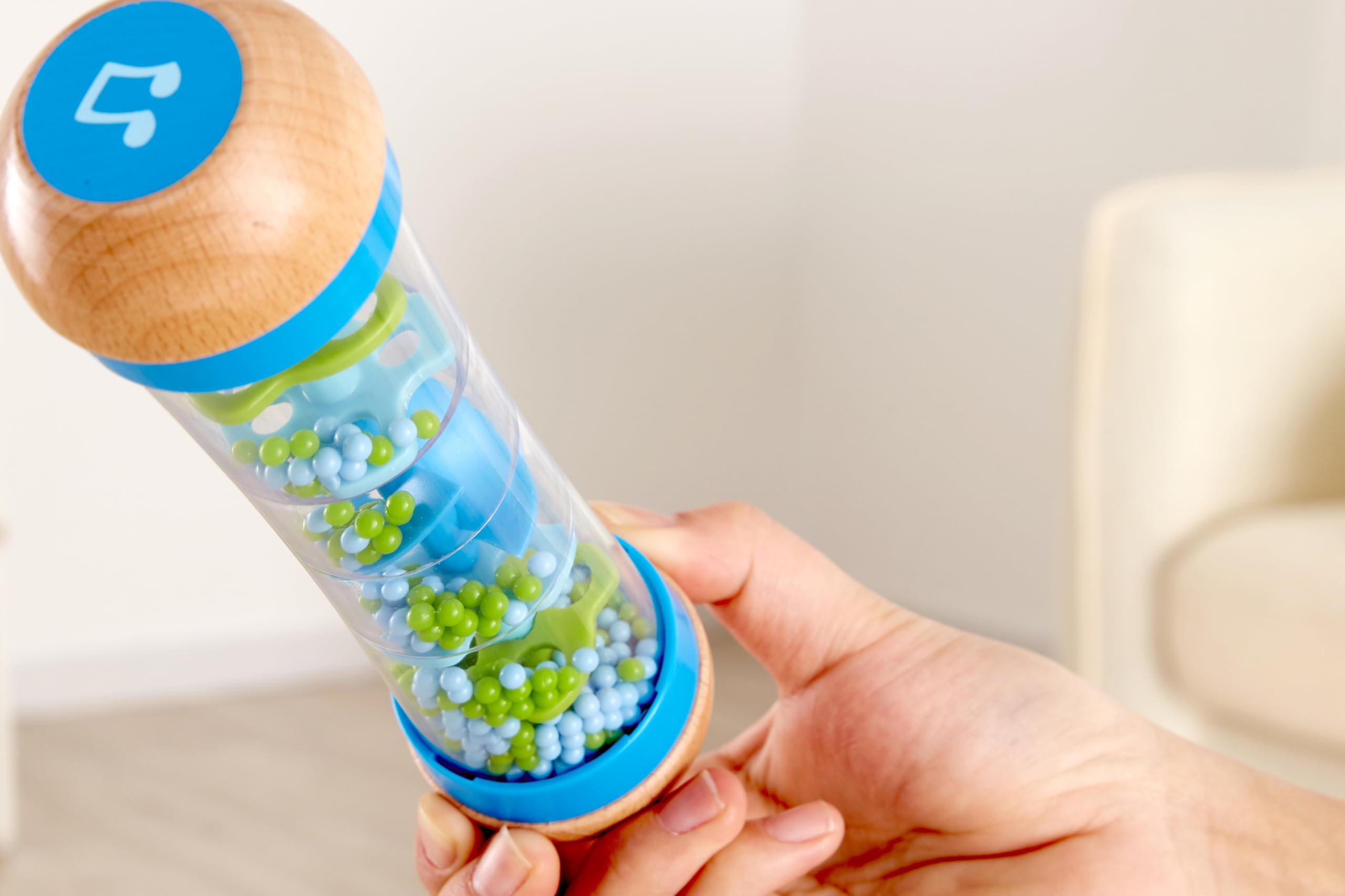 Hape Giochi musicali Cascata di Perline sonaglio bastone della pioggia blu