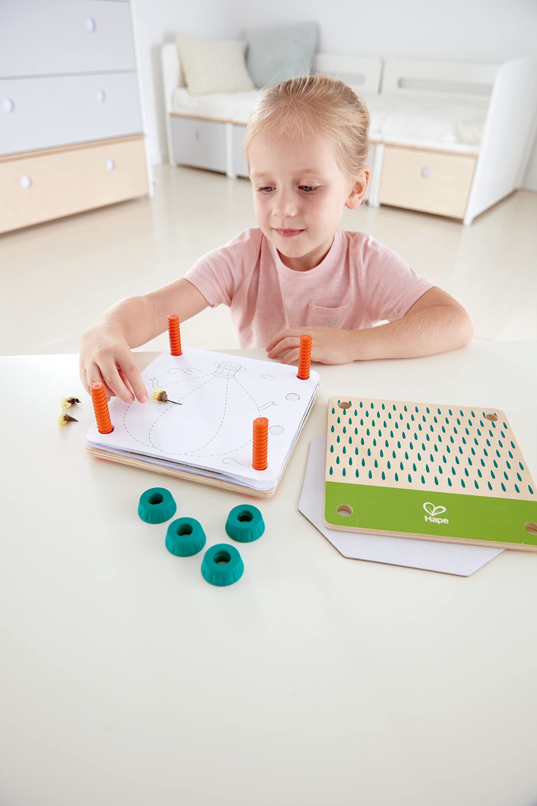 Hape Nature Fun pressa per fiori, kit creativo in bambù