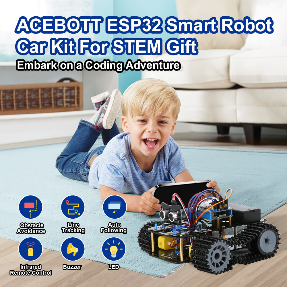 ACEBOTT Explorer Series QD004 ESP32 kit robot cingolato programmabile