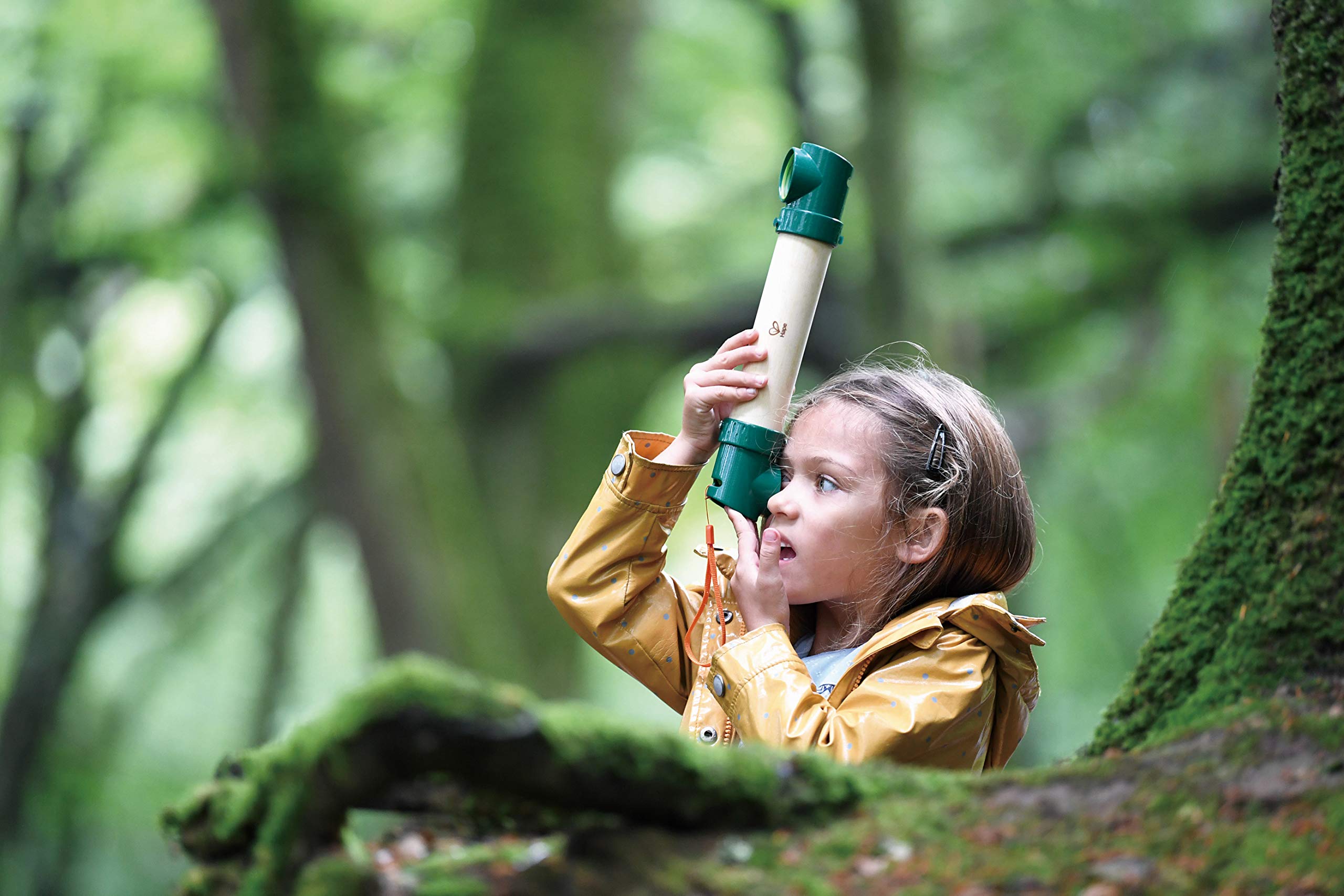 Hape Sperimentare e scoprire Periscopio per bambini in bambù e Green PE