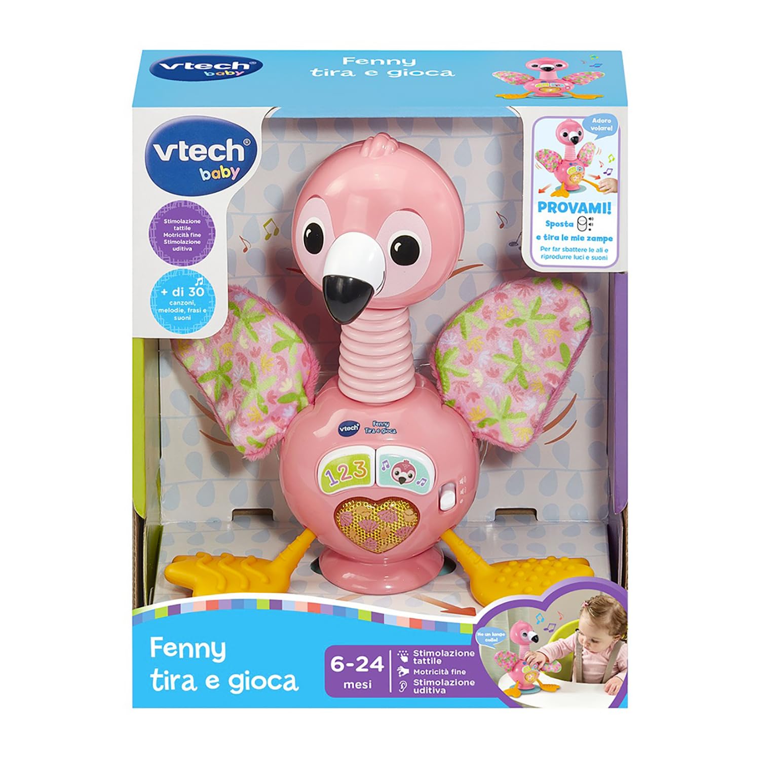 VTech Giocattoli 0-12 mesi Fenny Tira e Gioca fenicottero 3-24 mesi sensoriale