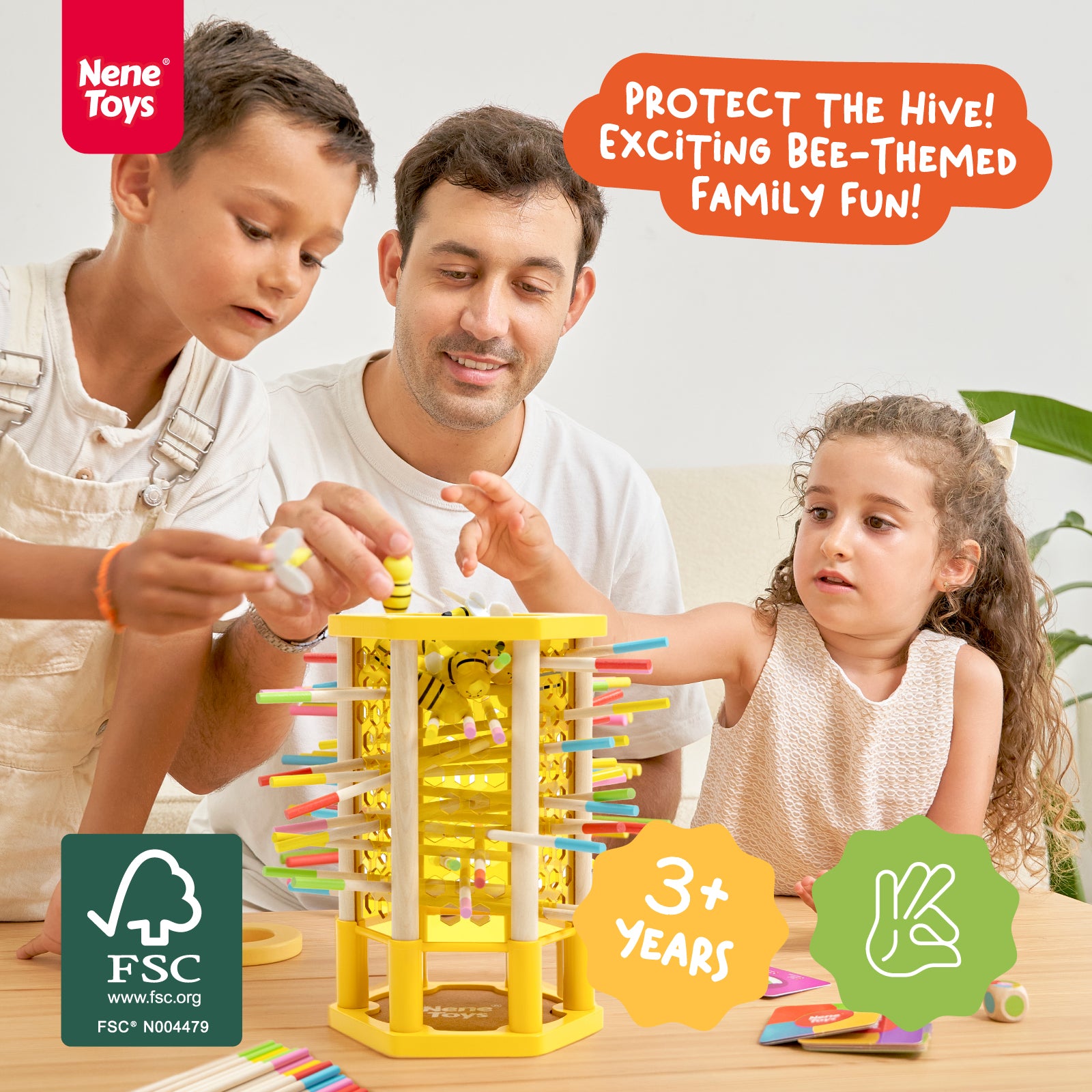 Nene Toys Family Games BEEFALL Jumbo gioco per famiglie in legno
