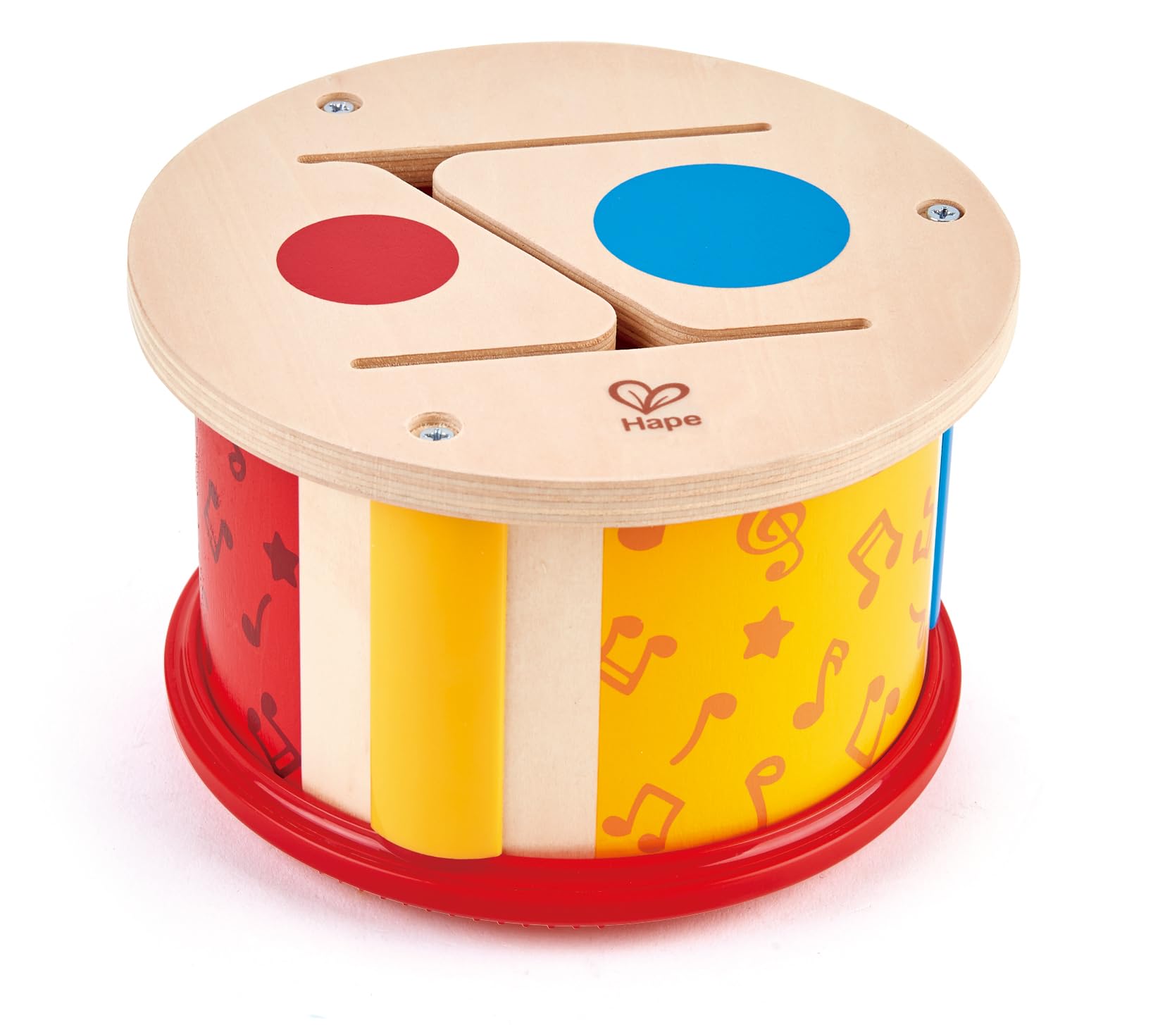 Hape Giochi musicali Tamburo a due facce con bacchetta legno dai 12 mesi