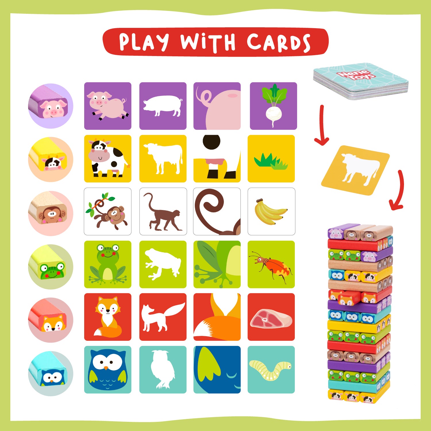 Nene Toys Building & Stacking Animal Stacking Game gioco di equilibrio in legno