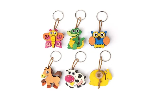 Il Pianeta delle idee Piccoli Oggetti Portachiavi in legno 5×10 cm animali