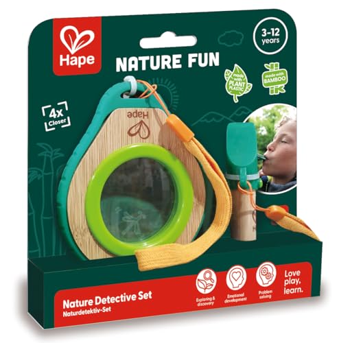 Hape Nature Fun Set esploratore lente d’ingrandimento 4x e fischietto