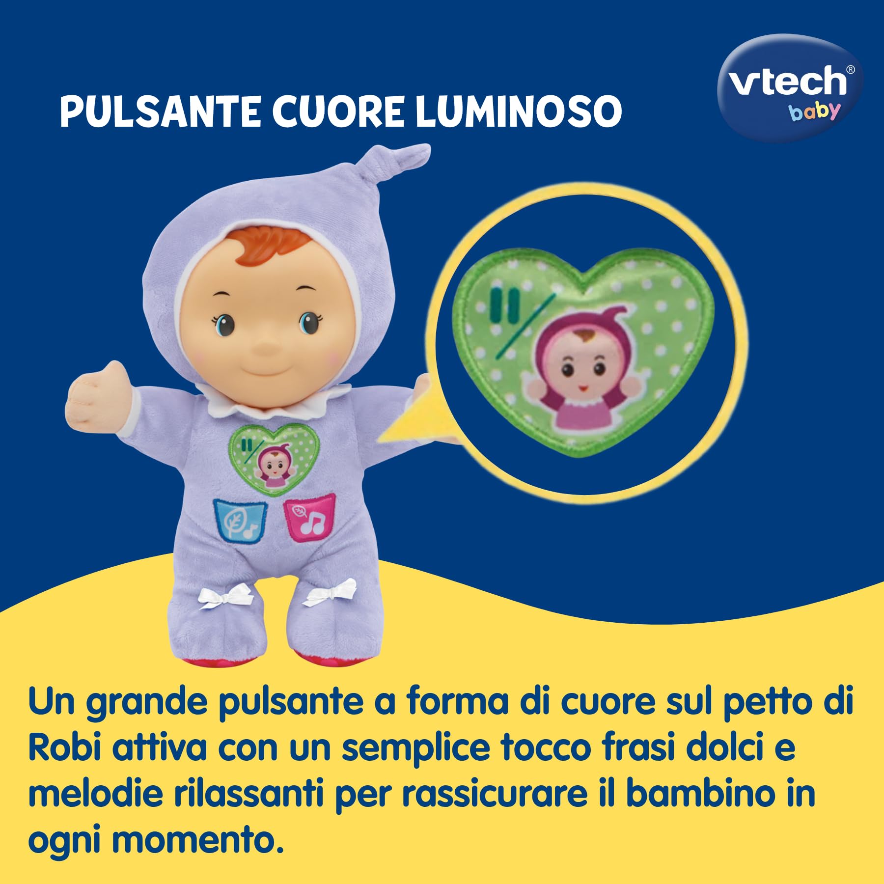 VTech Robi bambola interattiva in peluche 0-36 mesi luminosa