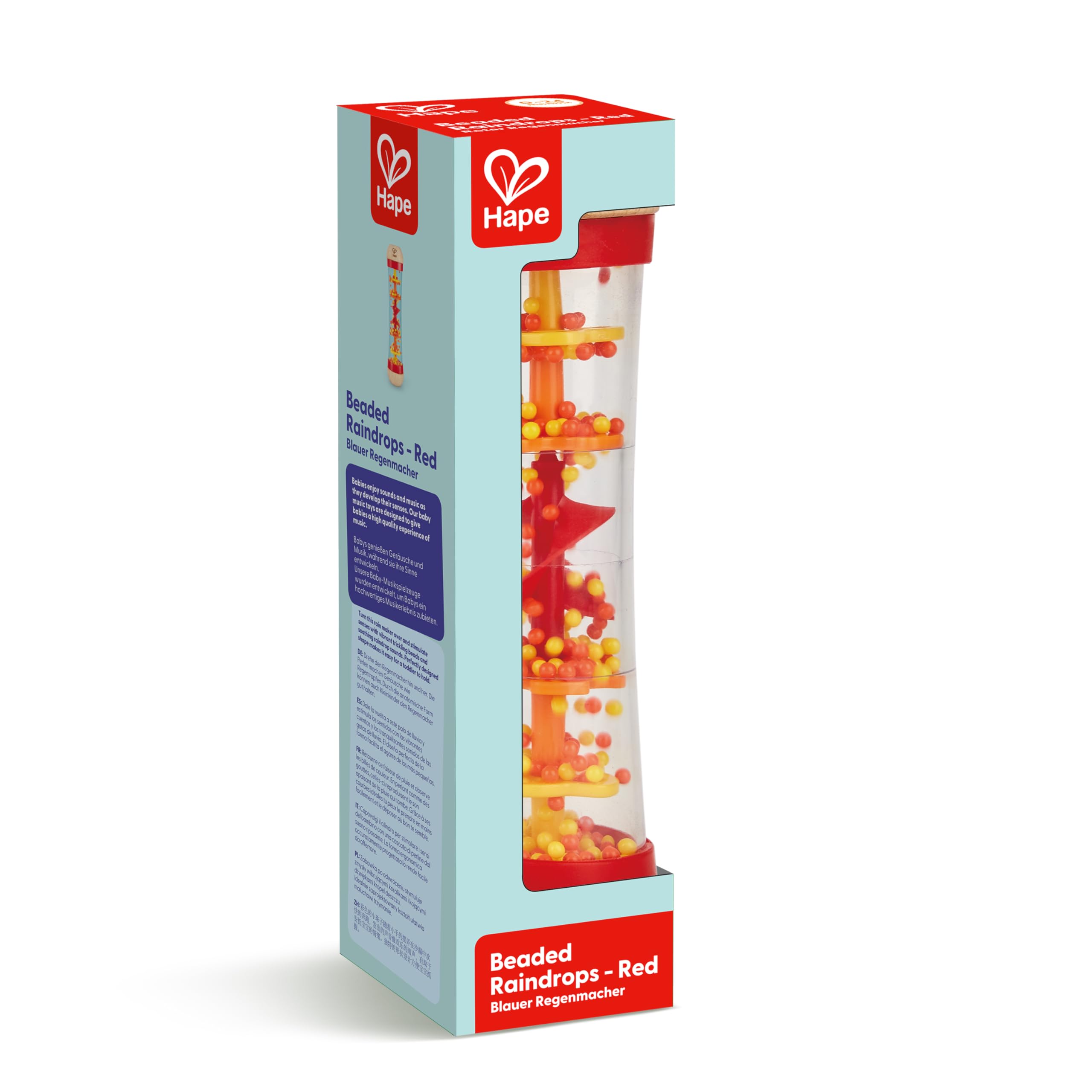 Hape Giochi musicali Cascata di Perline bastone della pioggia rosso