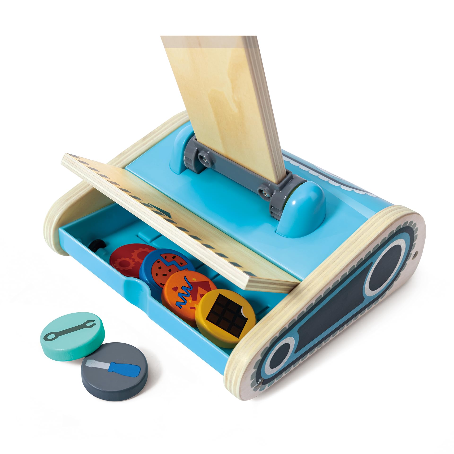 Hape Giochi di ruolo Aspirapolvere giocattolo con robot e rifiuti