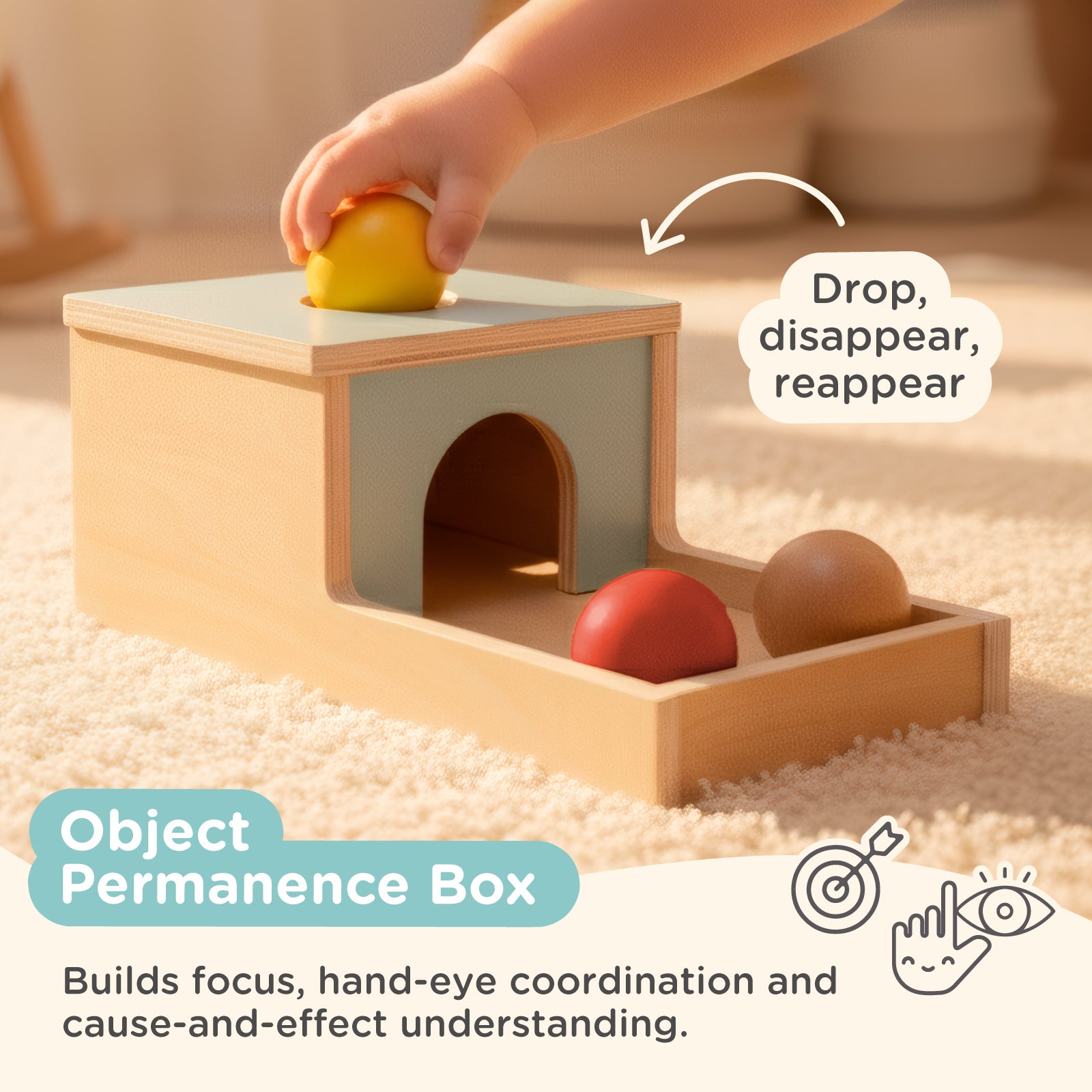 Nene Toys Baby & Toddler Toys Learning Box 6-12M, set giochi 6-12 mesi