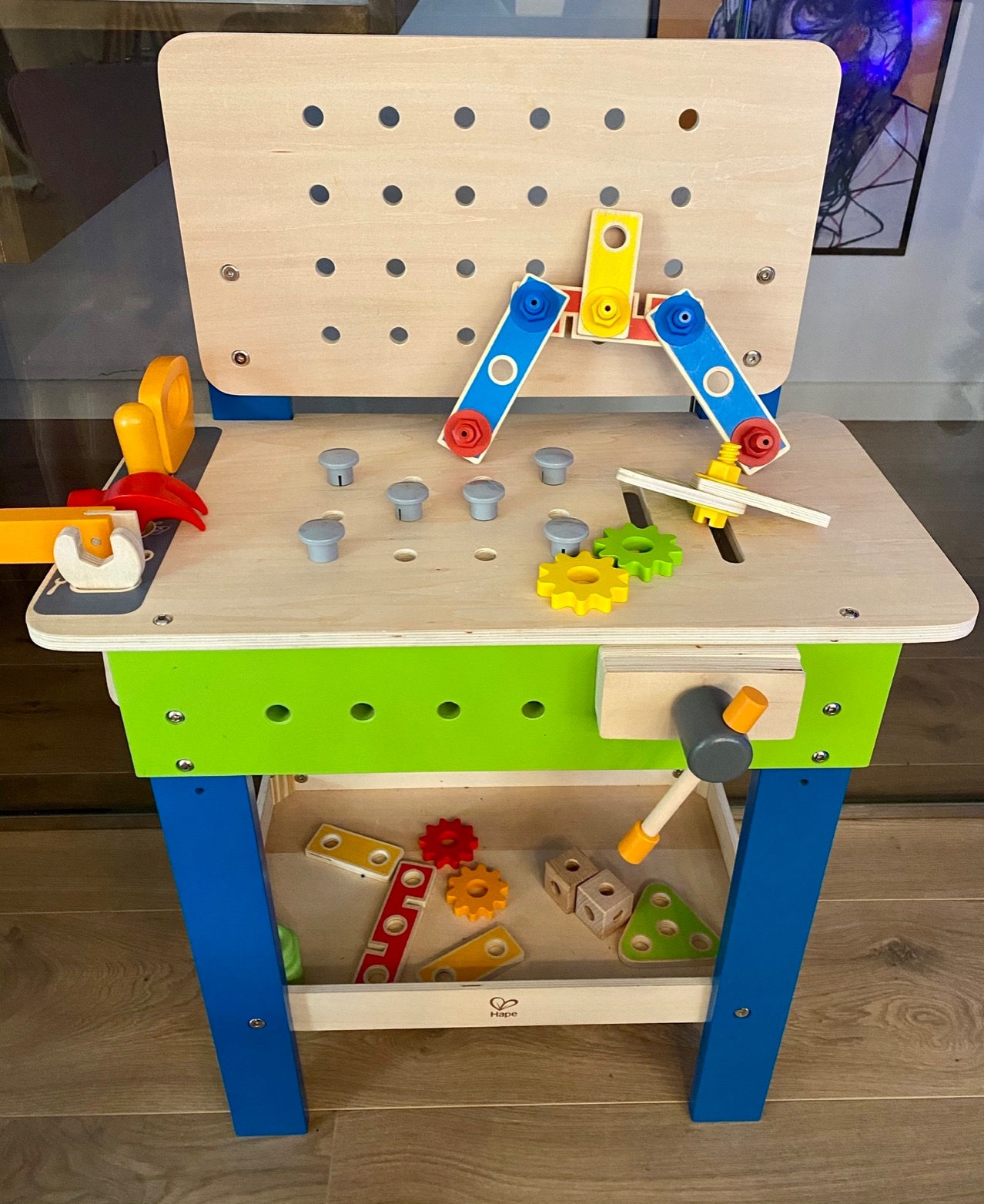 Hape Giochi di ruolo Banco da Lavoro banco da lavoro 35 pezzi regolabile