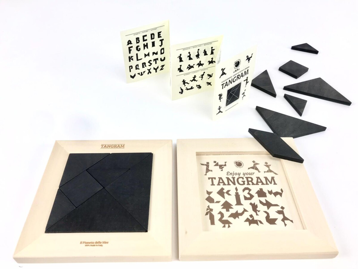Il Pianeta delle idee Giocare Tangram classico gioco in legno 15x15 cm