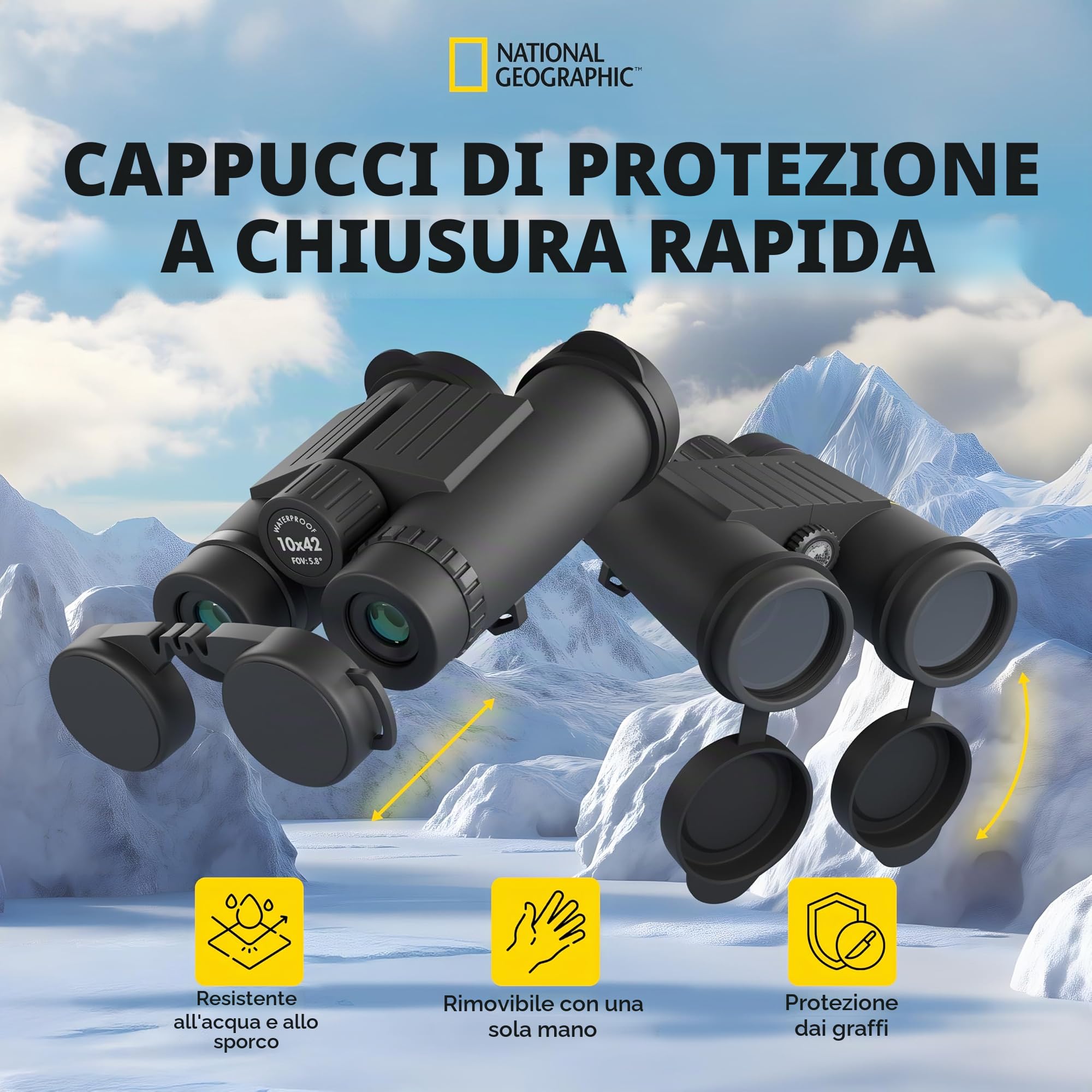 National Geographic Binocoli 10x42 Binocolo impermeabile