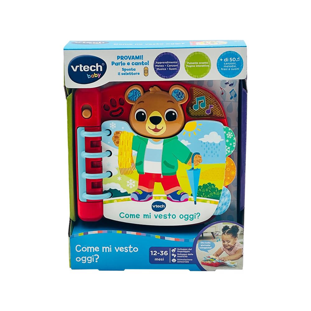VTech Come Mi Vesto Oggi libro interattivo sensoriale 12-36 mesi meteo