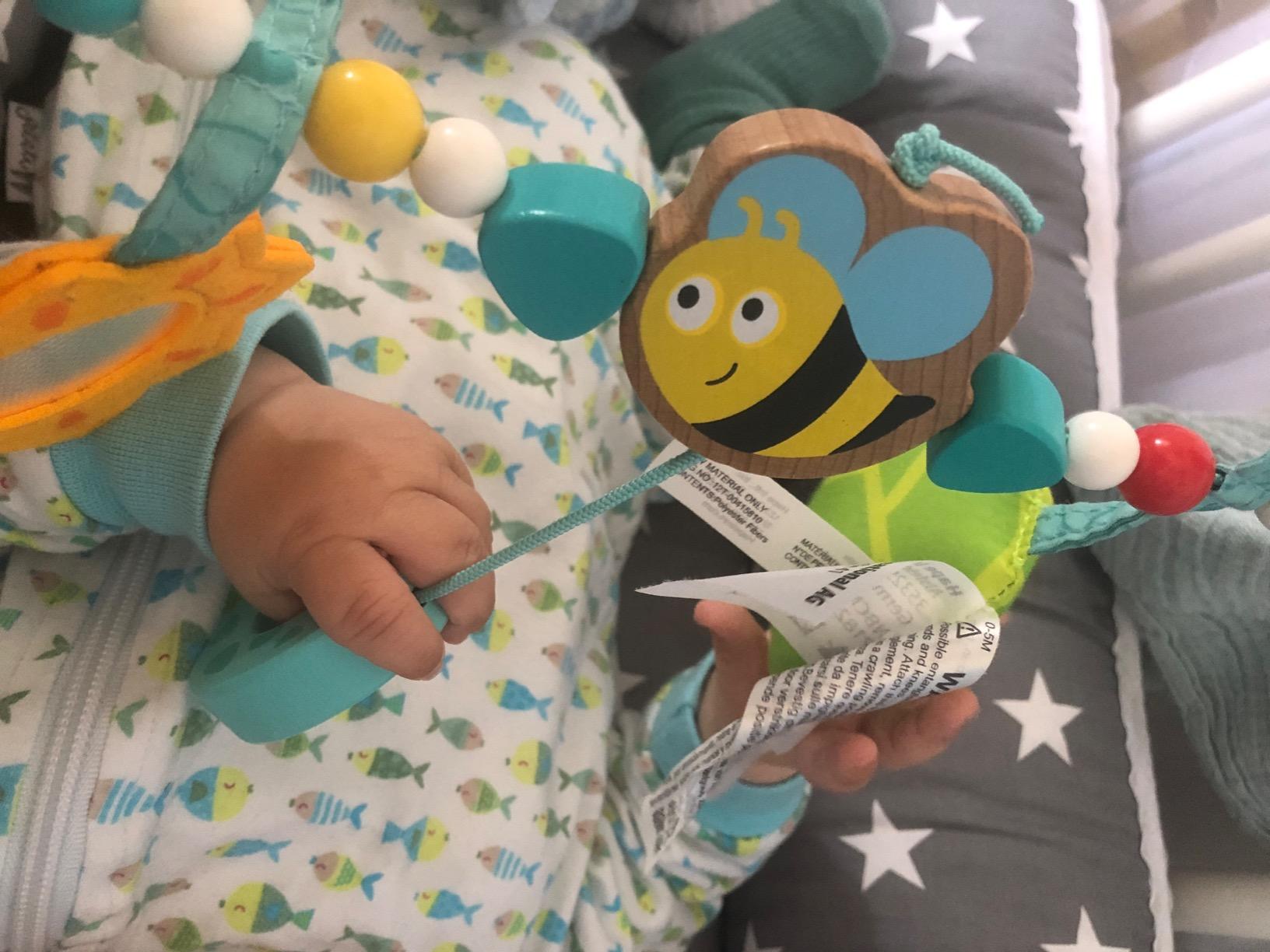 Hape Giocattoli per l'infanzia Gioco per carrozzina sonaglio ape e girasole