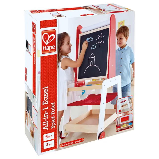 Hape Arte e creatività E1055 lavagna double-face con carrello legno