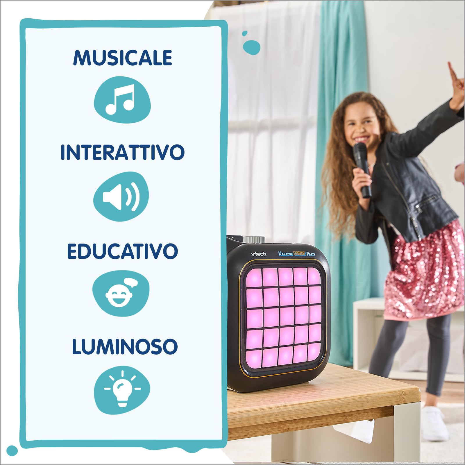 VTech Giocattoli 6 anni e + Karaoke Light Party microfono wireless