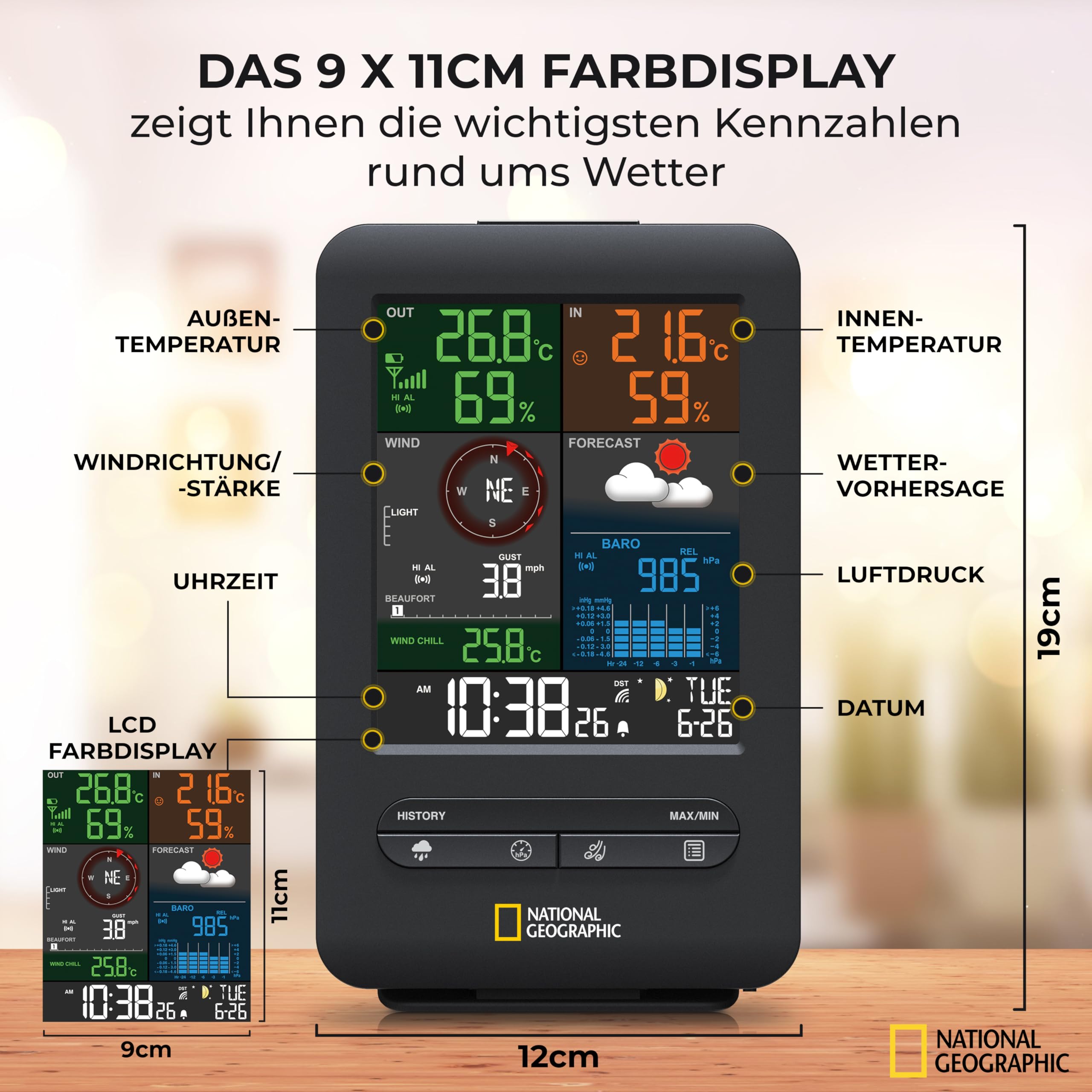 National Geographic Stazioni meteorologiche Station météo sans fil 5-en-1 stazione meteo wireless